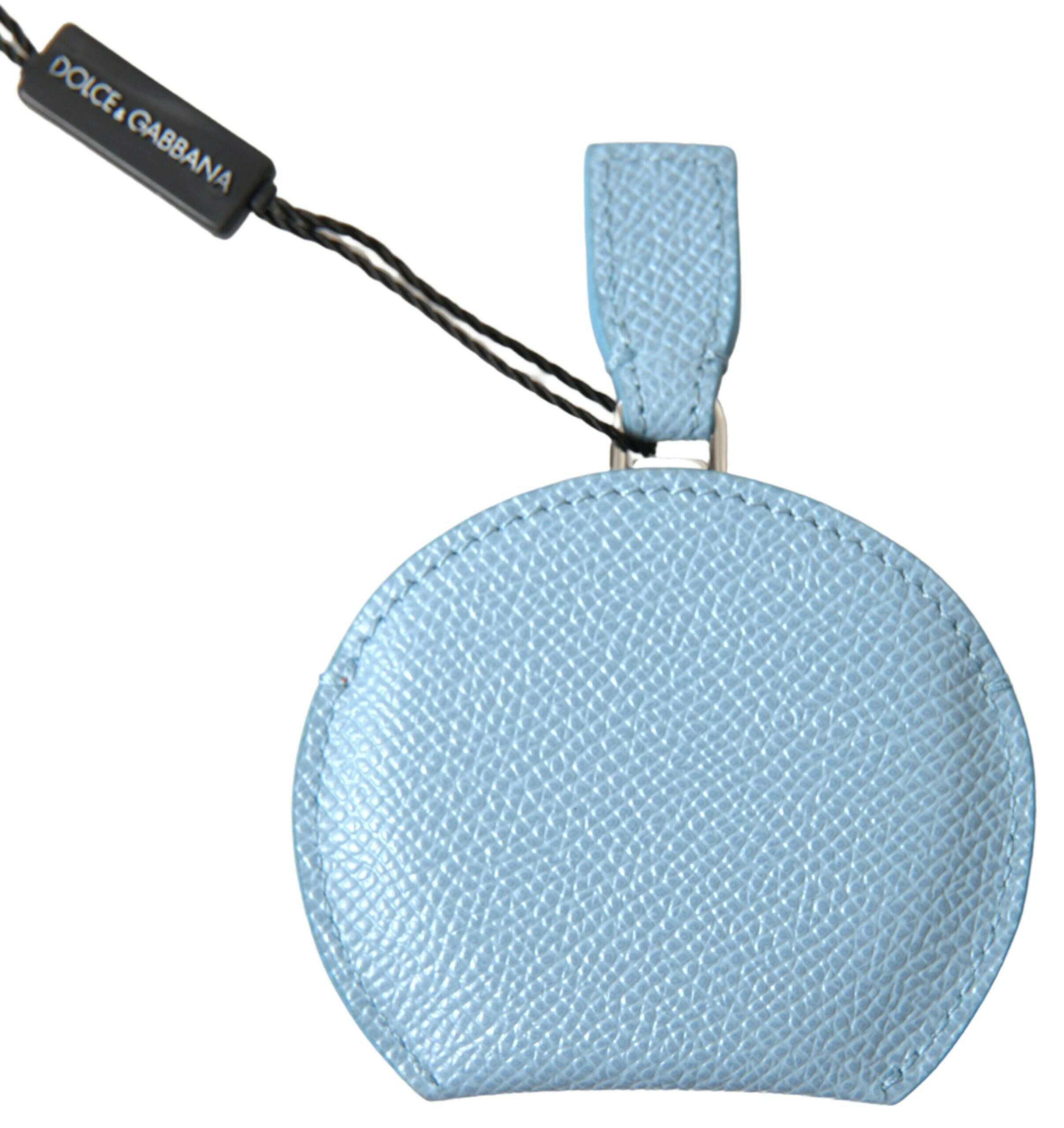 Dolce & Gabbana Light Blue Calfskin Leather Mirror Holder.