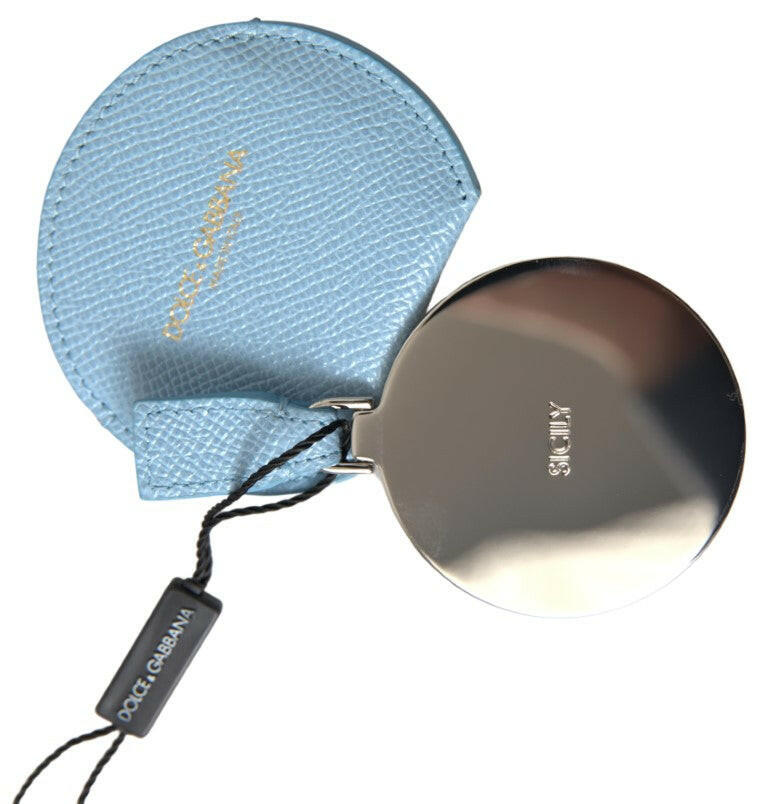 Dolce & Gabbana Light Blue Calfskin Leather Mirror Holder.