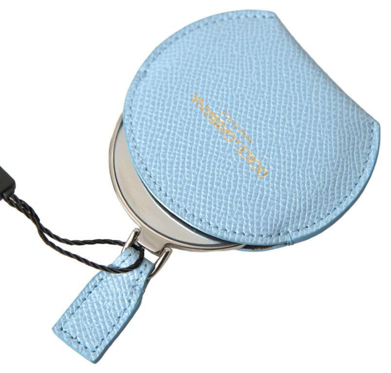 Dolce & Gabbana Light Blue Calfskin Leather Mirror Holder.