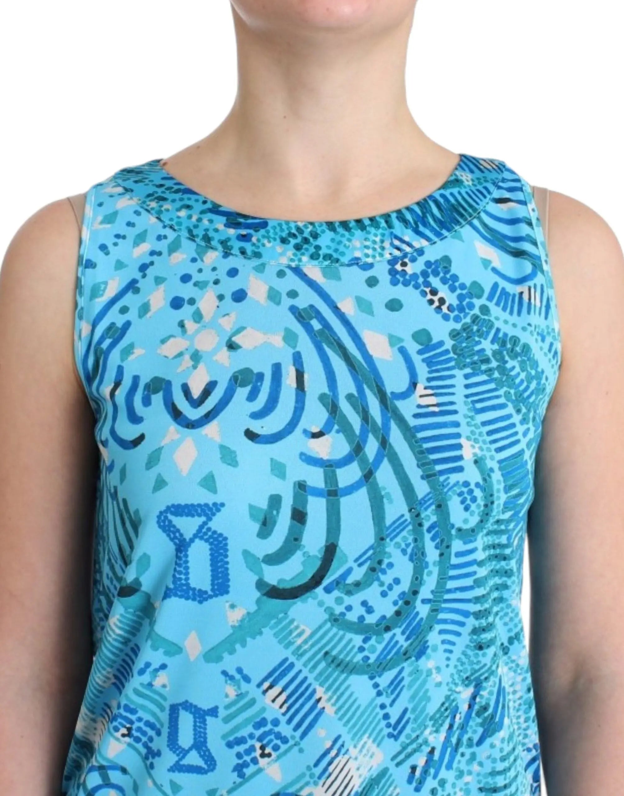 John Galliano Elegant Sleeveless Silk-Detailed Top John Galliano