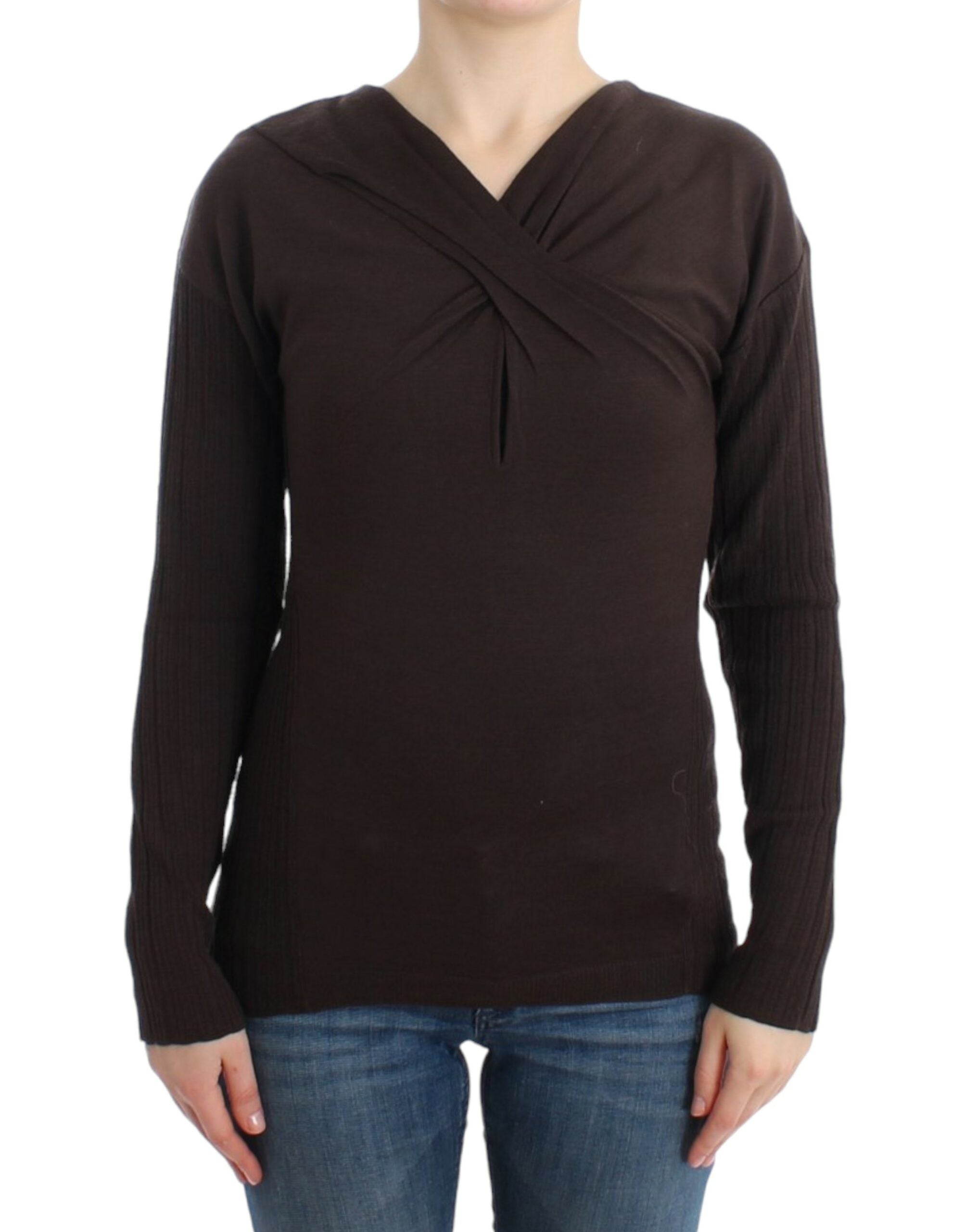 Cavalli Brown knitted wool sweater Cavalli