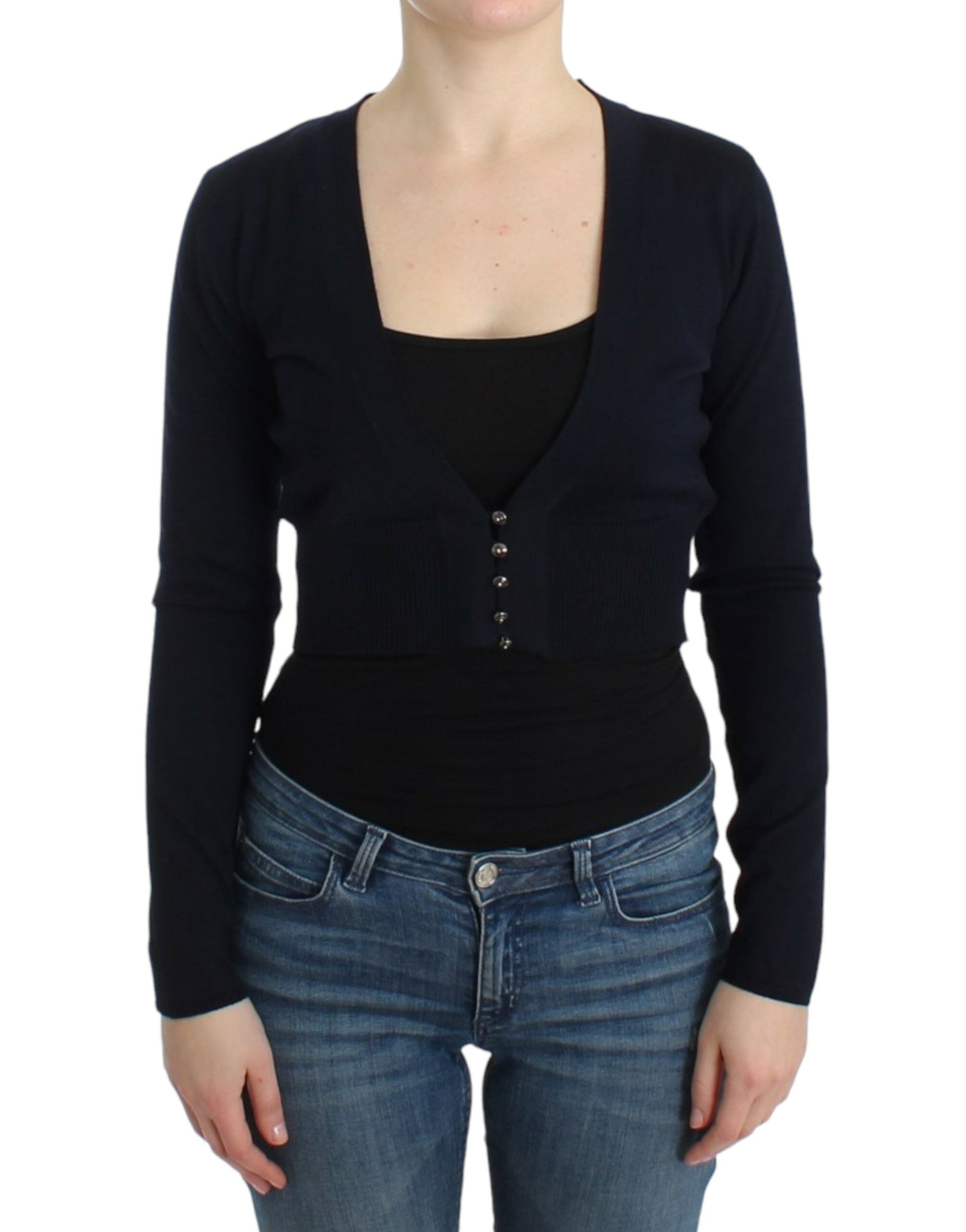 Cavalli Black cropped wool cardigan Cavalli