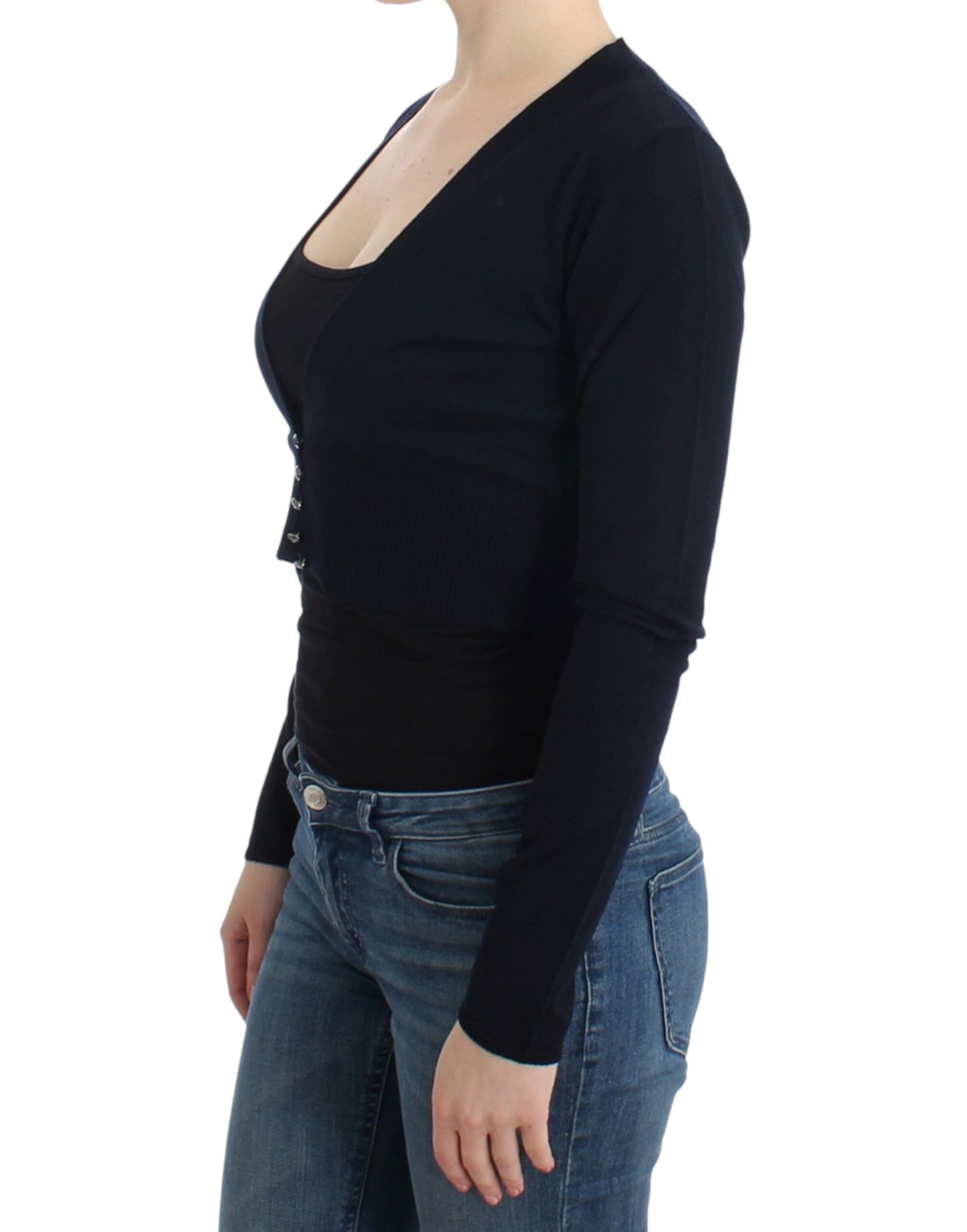 Cavalli Black cropped wool cardigan Cavalli
