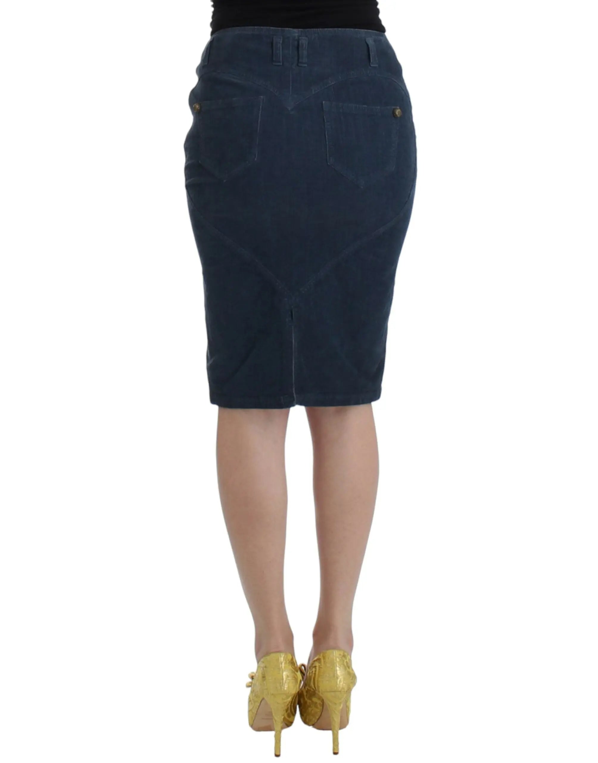 Cavalli Elegant Blue Pencil Skirt - MaraFormigone
