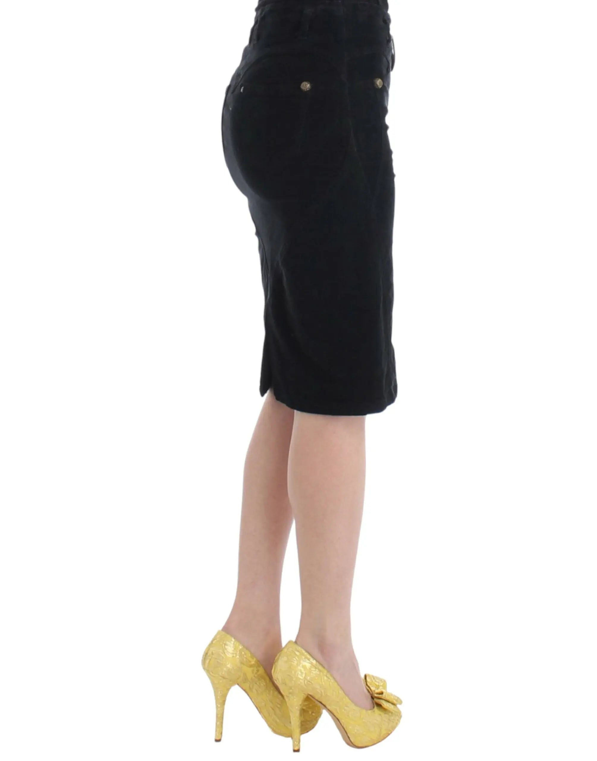 Cavalli Elegant Black Pencil Skirt for Sophisticated Style - MaraFormigone
