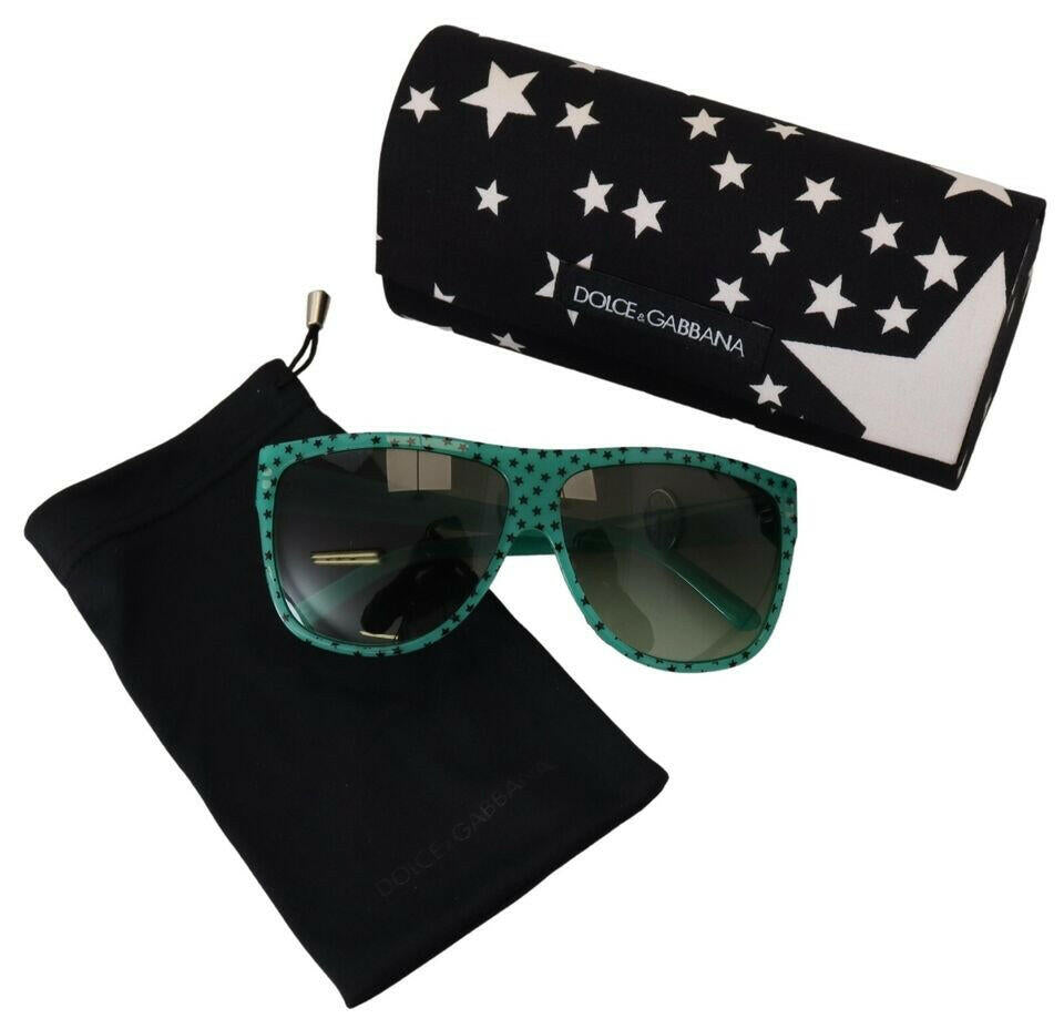 Dolce & Gabbana Green Stars Acetate Square Shades Sunglasses.