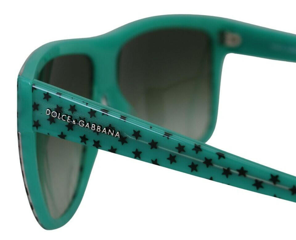 Dolce & Gabbana Green Stars Acetate Square Shades Sunglasses.