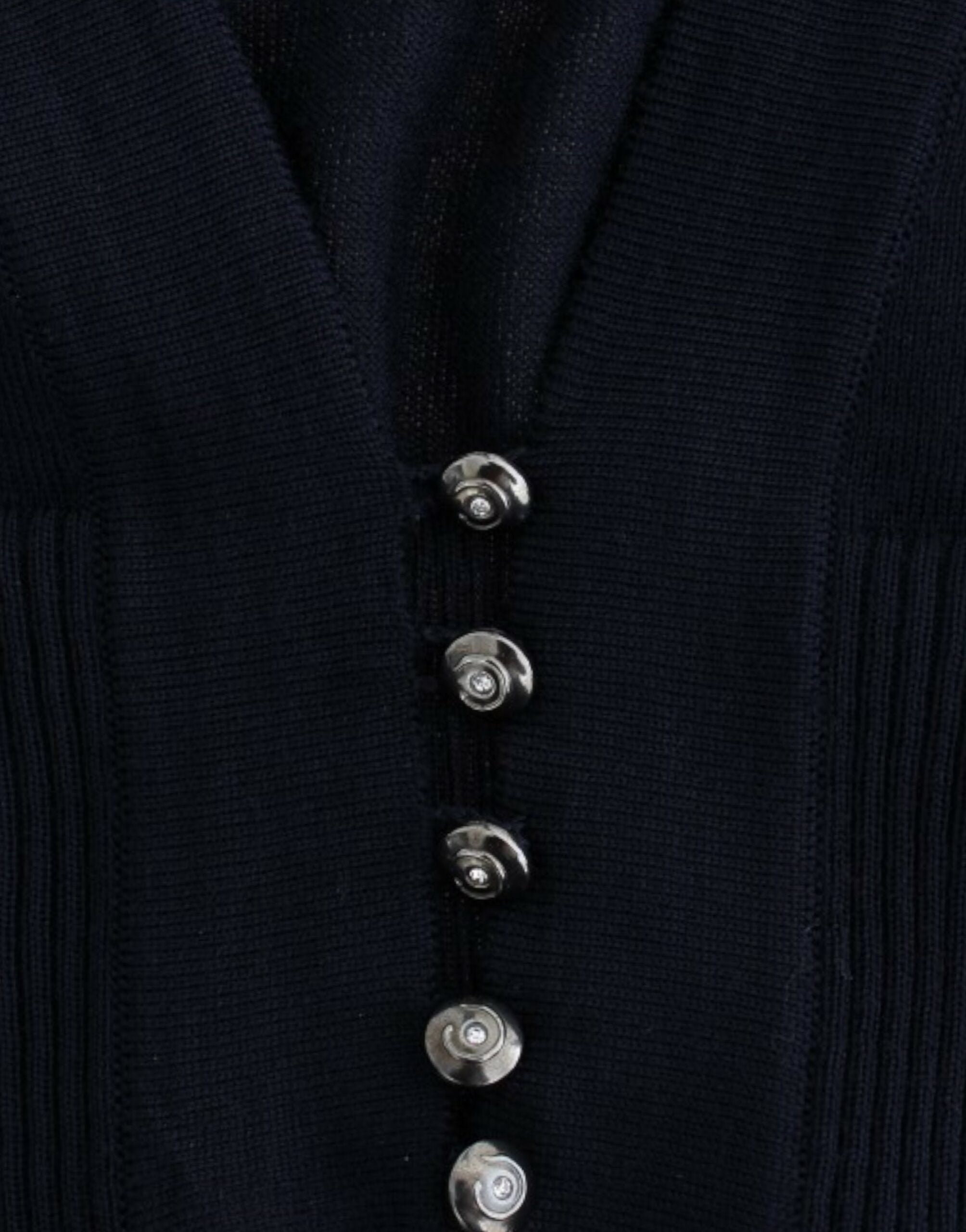 Cavalli Blue cropped wool cardigan Cavalli