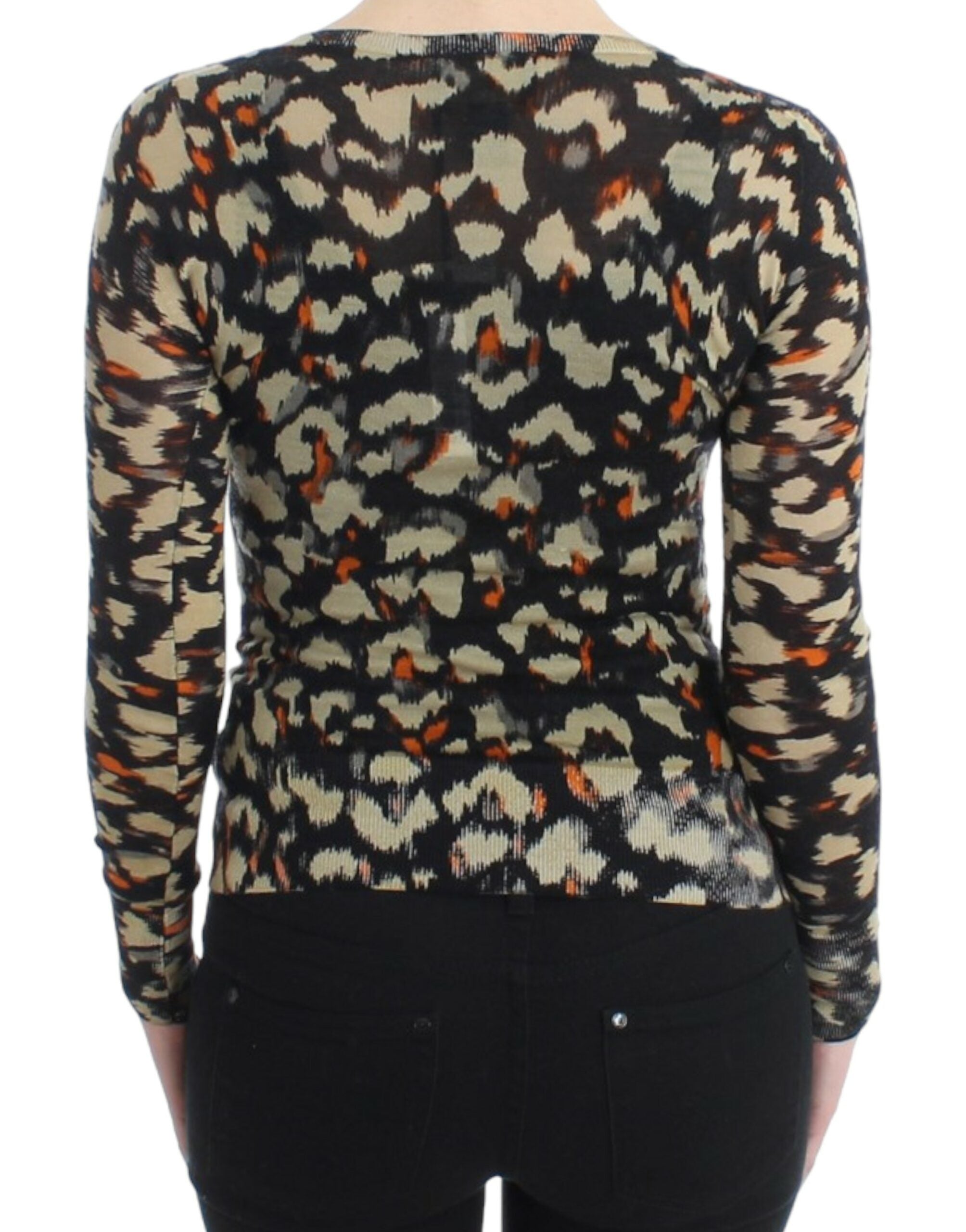 Cavalli Multicolor v-neck wool jumper Cavalli
