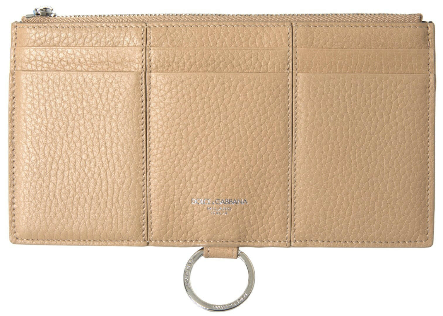 Dolce & Gabbana Beige Leather Shoulder Cardholder Shoulder Strap Wallet.