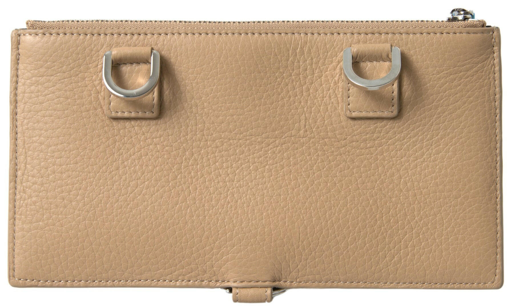 Dolce & Gabbana Beige Leather Shoulder Cardholder Shoulder Strap Wallet.
