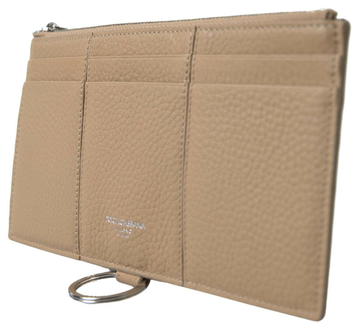 Dolce & Gabbana Beige Leather Shoulder Cardholder Shoulder Strap Wallet.