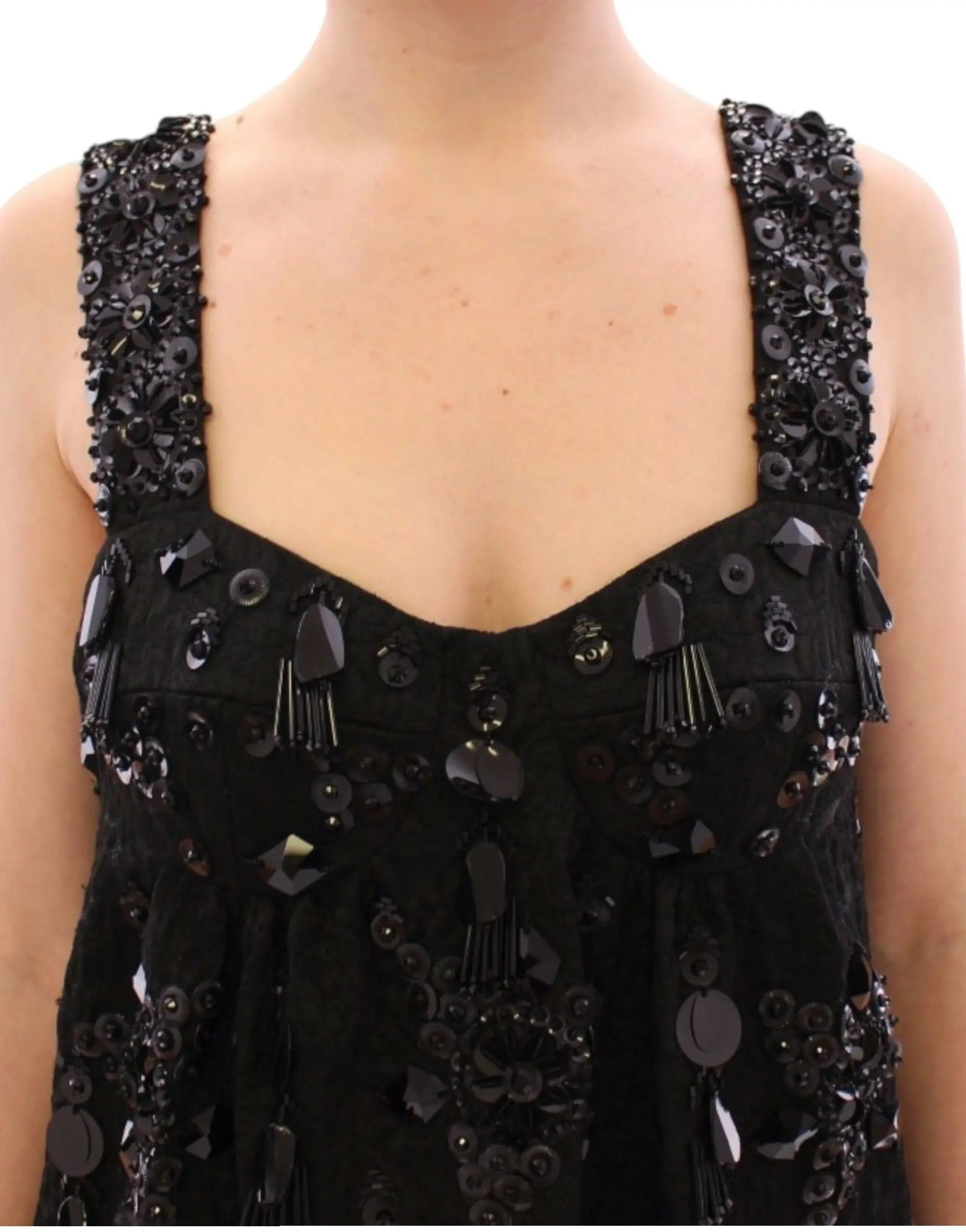 Dolce & Gabbana Elegant Sequined Floral Mini Shift Dress Dolce & Gabbana