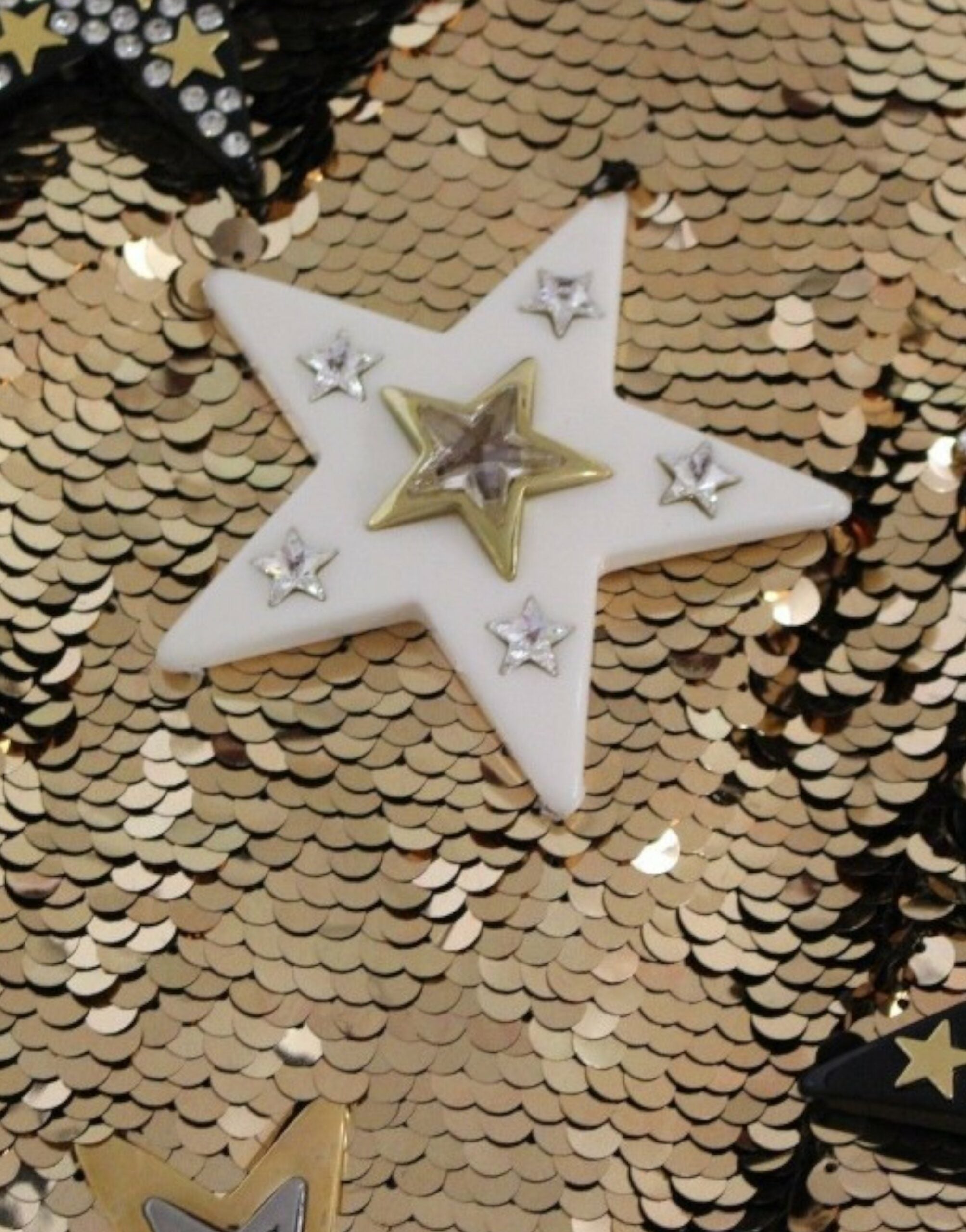 Dolce & Gabbana Exquisite Gold Sequined Star Sheath Dress Dolce & Gabbana