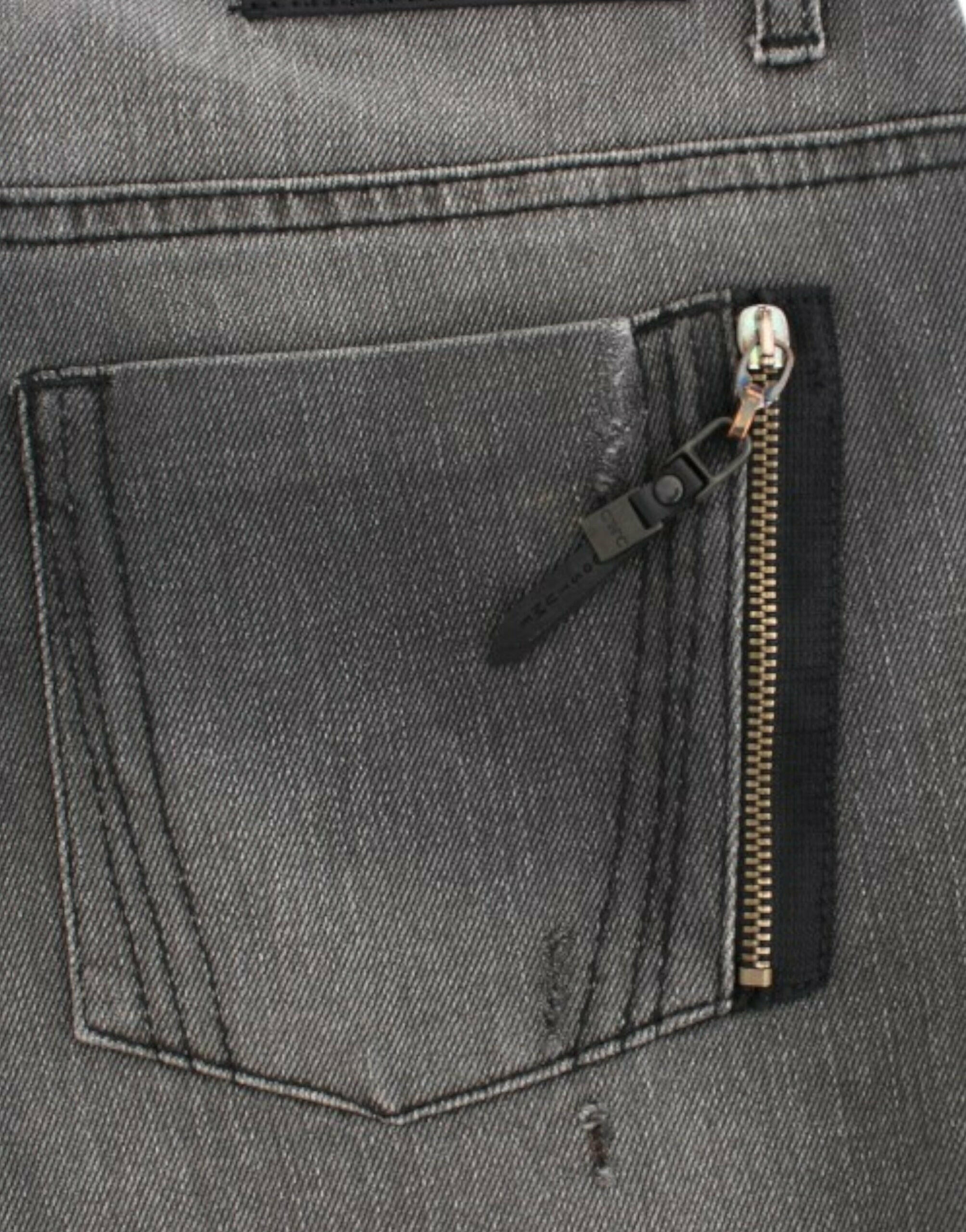 Costume National Gray straight leg jeans.
