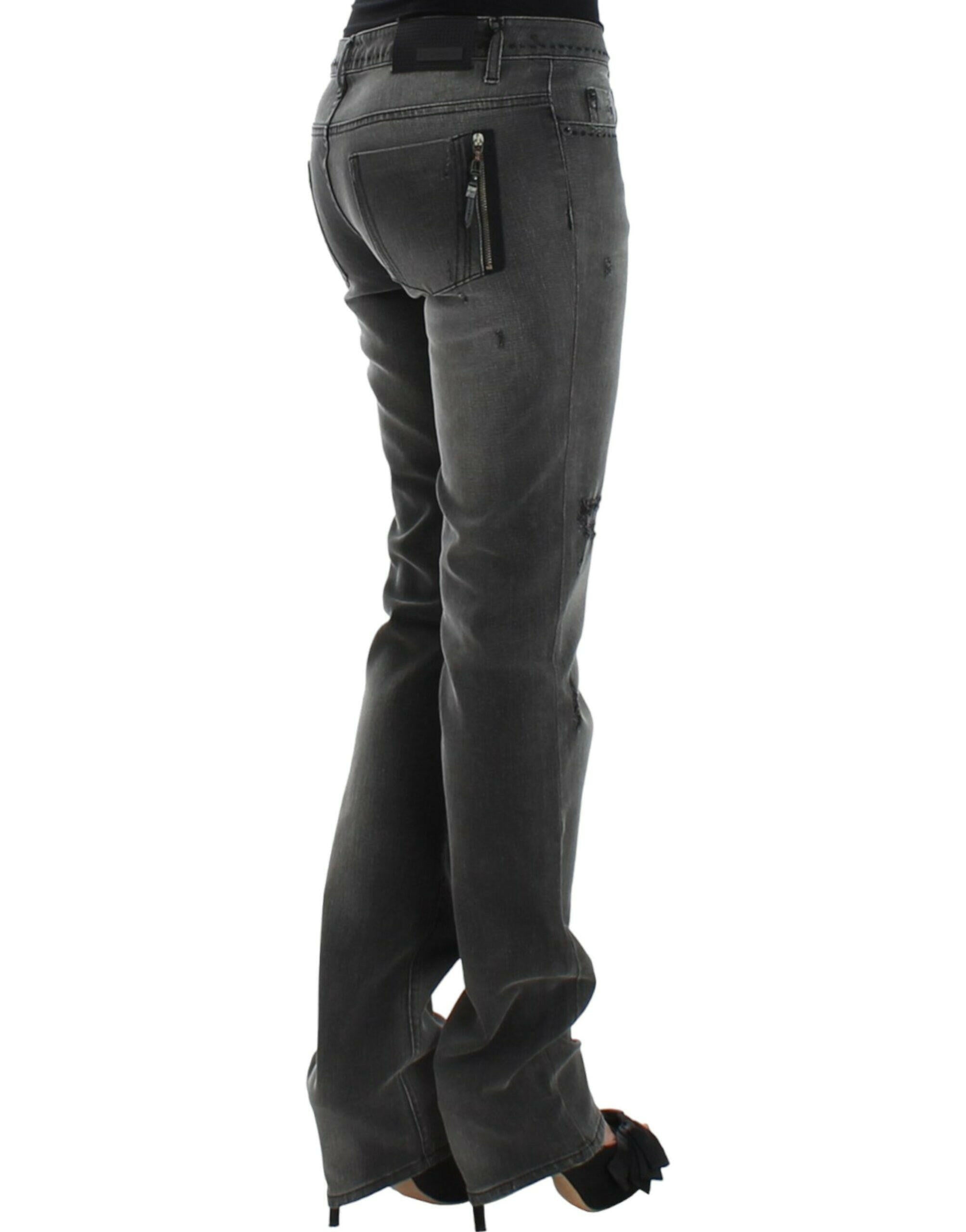 Costume National Gray straight leg jeans.