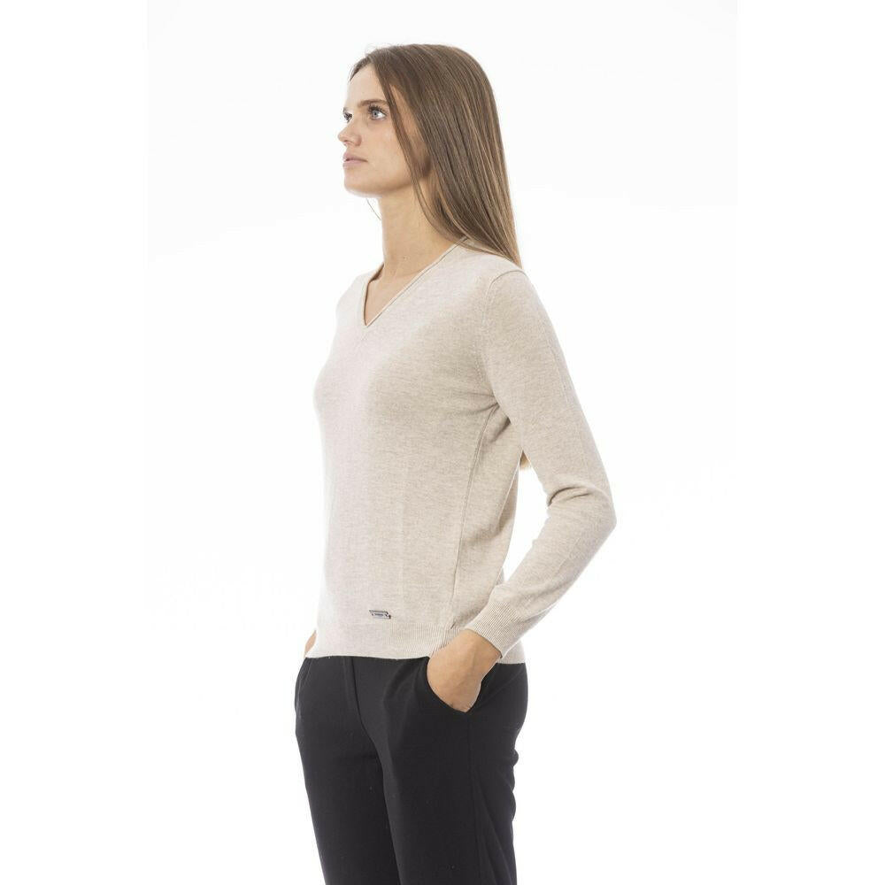 Baldinini Trend Beige Cashmere Women Sweater.