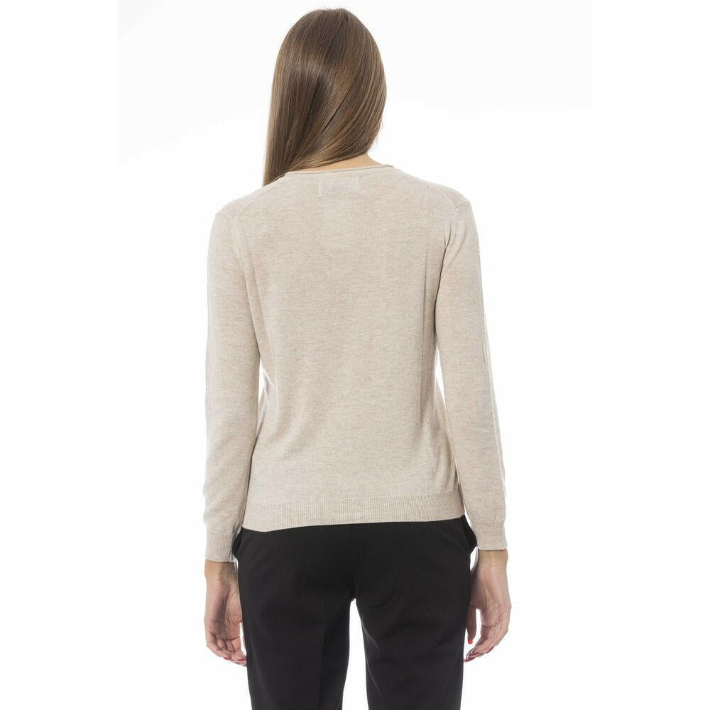 Baldinini Trend Beige Cashmere Women Sweater.