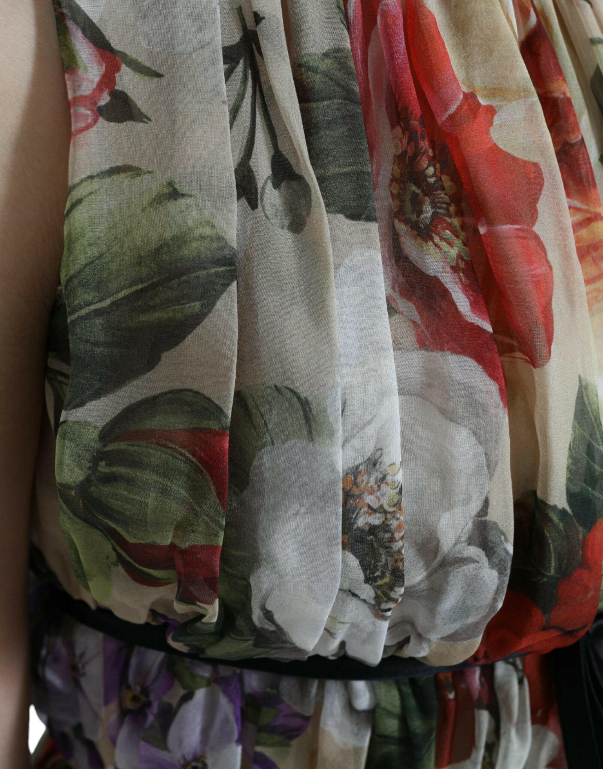 Dolce & Gabbana Beige Floral Sleeveless A-line Mini Dress.