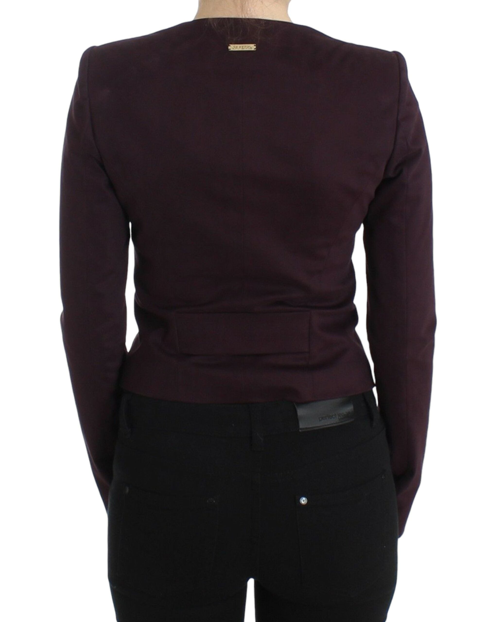 GF Ferre Purple Ruched Jacket Coat Blazer Short GF Ferre