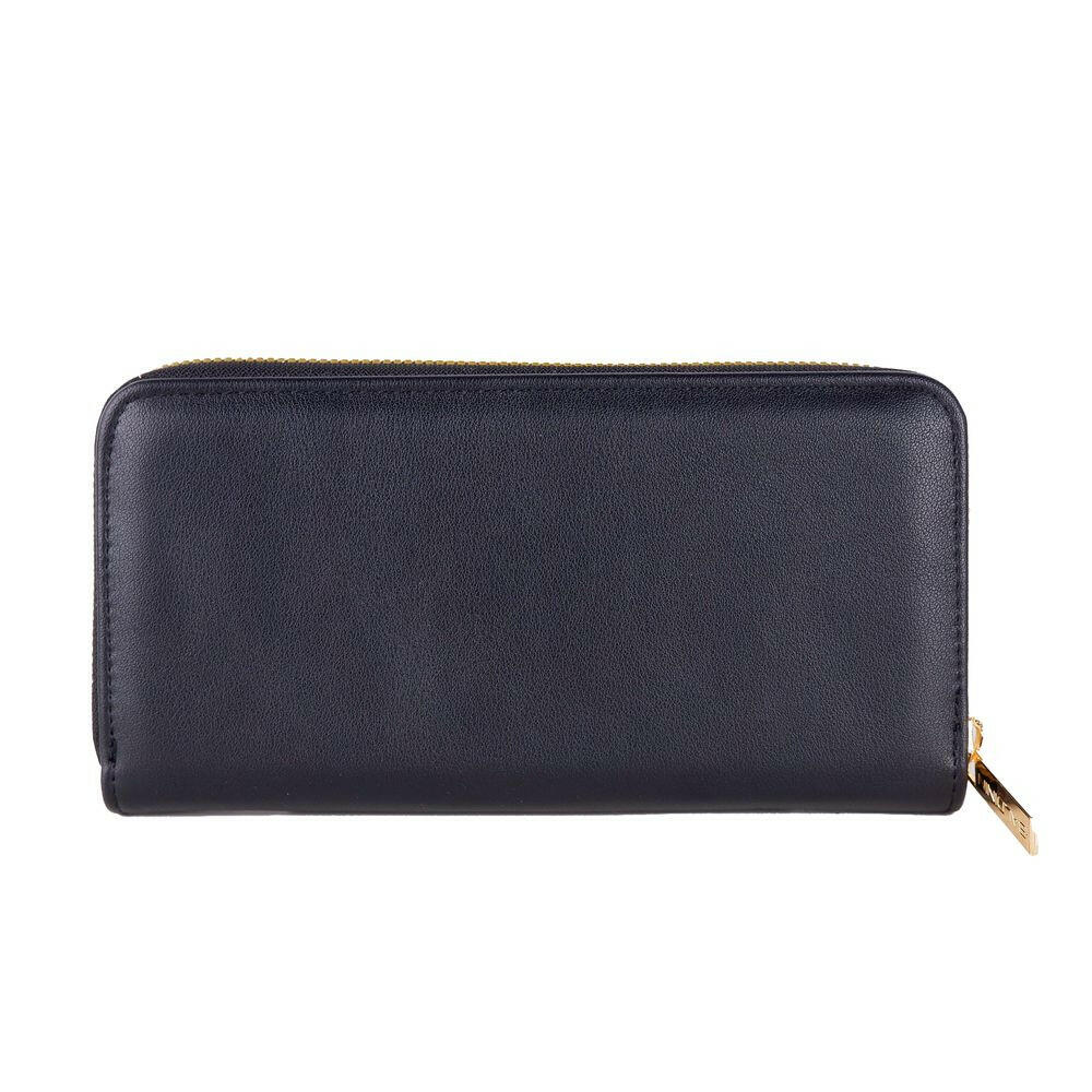 Baldinini Trend Chic Black Leather Zip Wallet.
