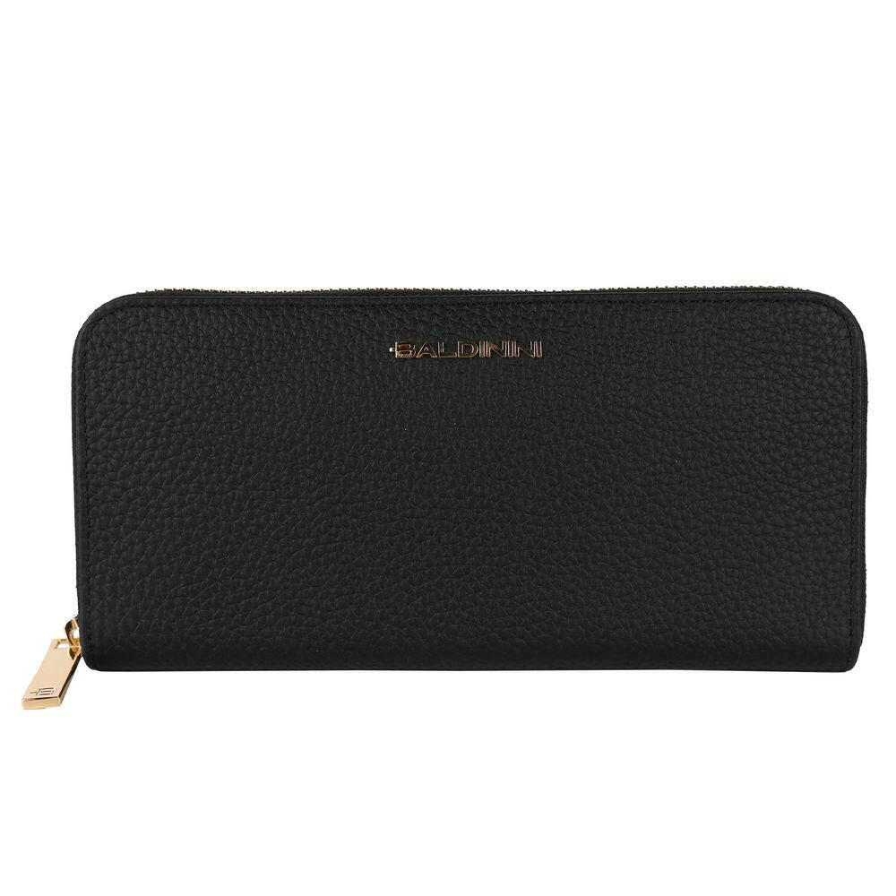 Baldinini Trend Elegant Leather Zip Wallet - Timeless Accessory.