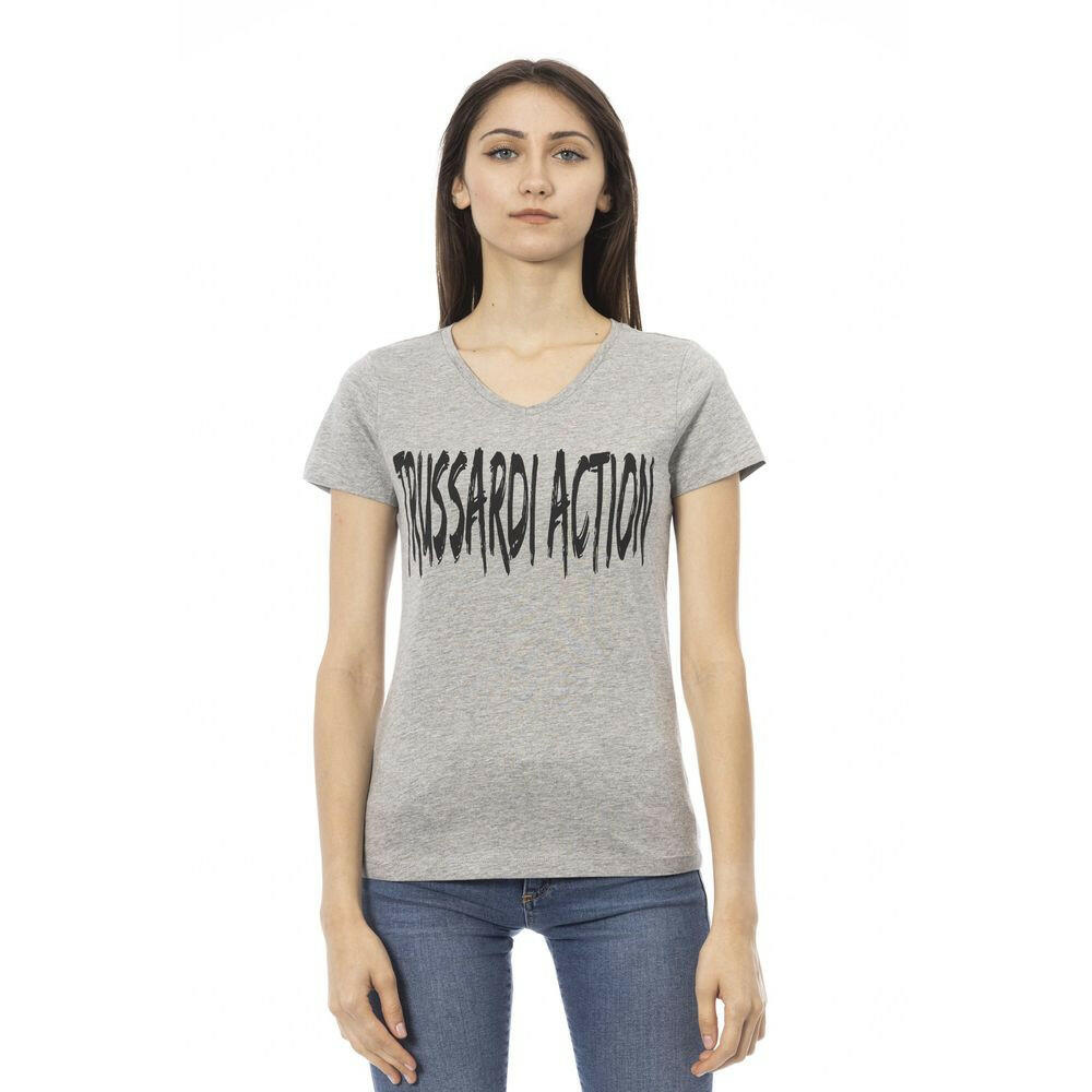 Trussardi Action Gray Cotton Women T-Shirt.