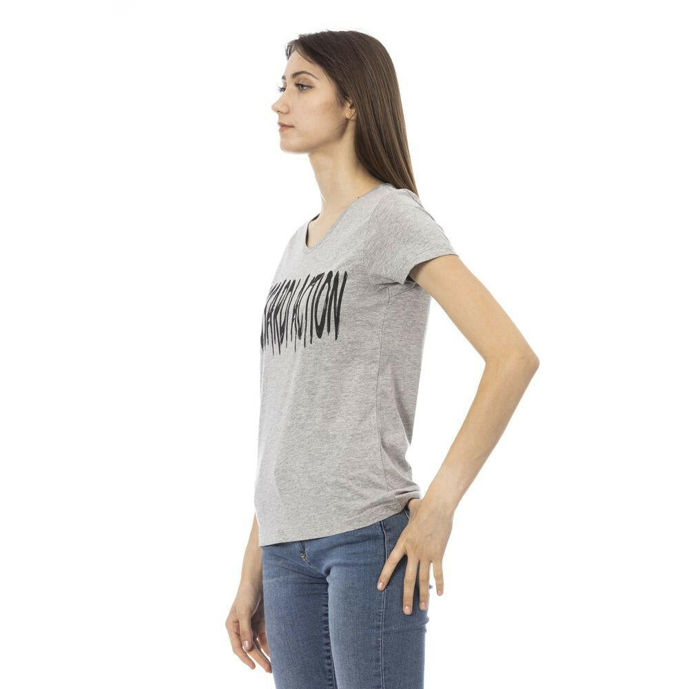 Trussardi Action Gray Cotton Women T-Shirt.