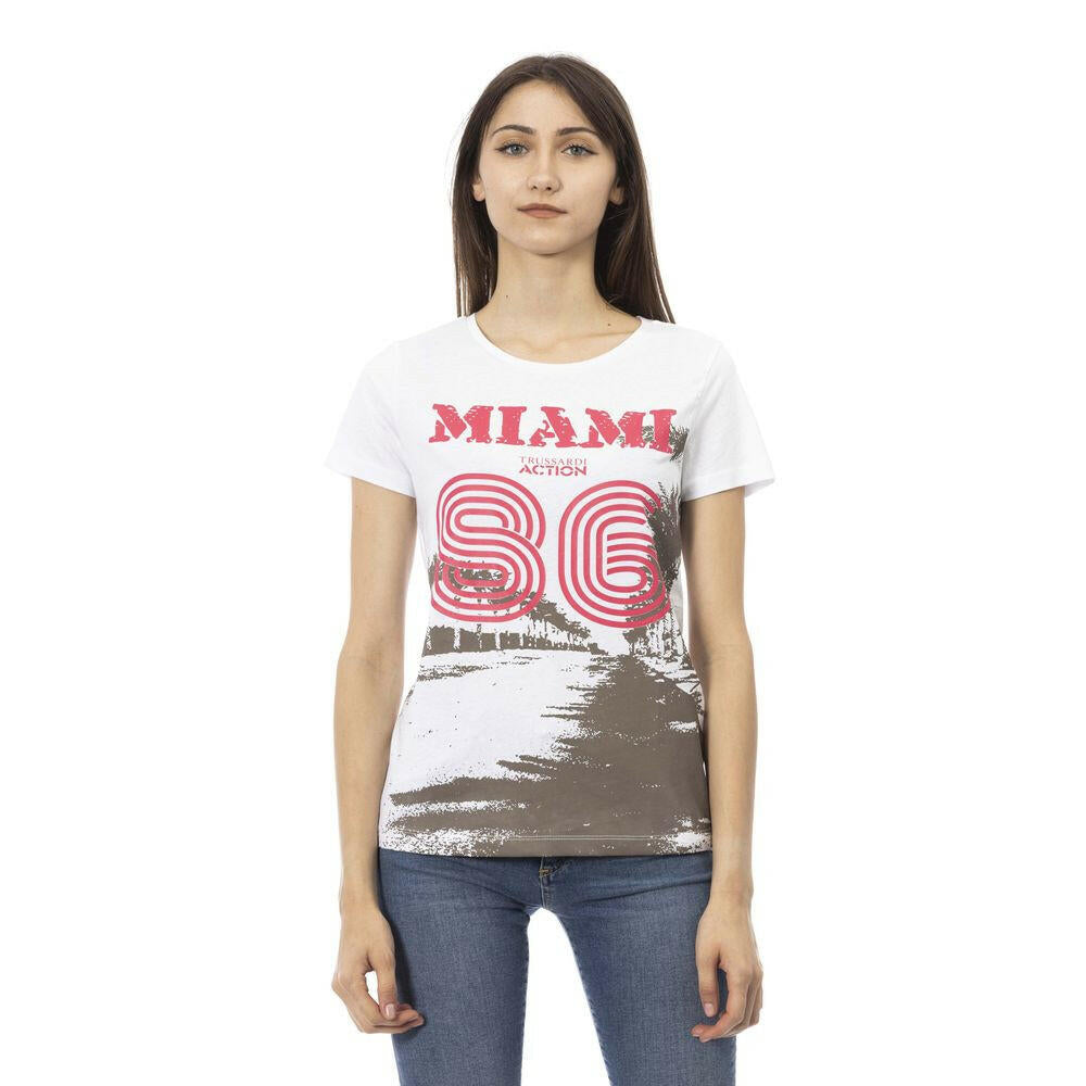 Trussardi Action White Cotton Women T-Shirt.