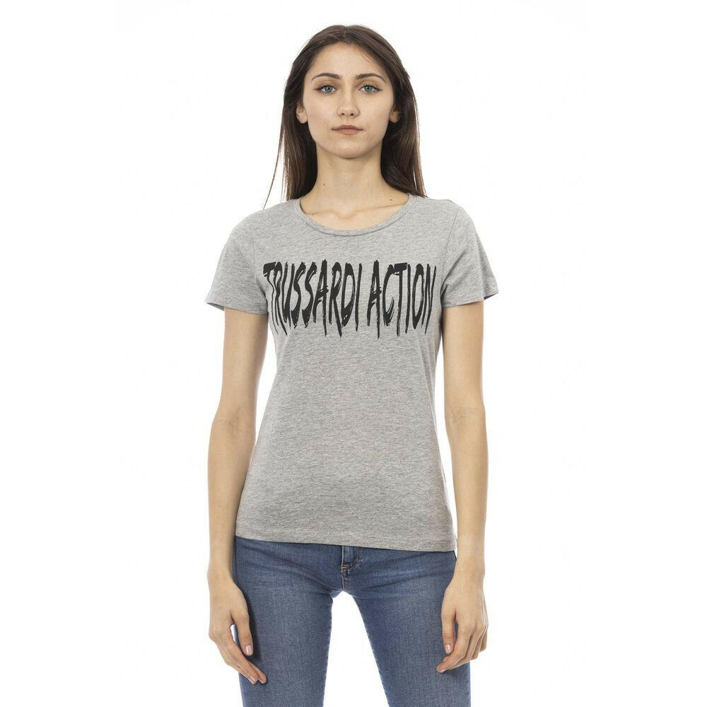 Trussardi Action Gray Cotton Women T-Shirt.