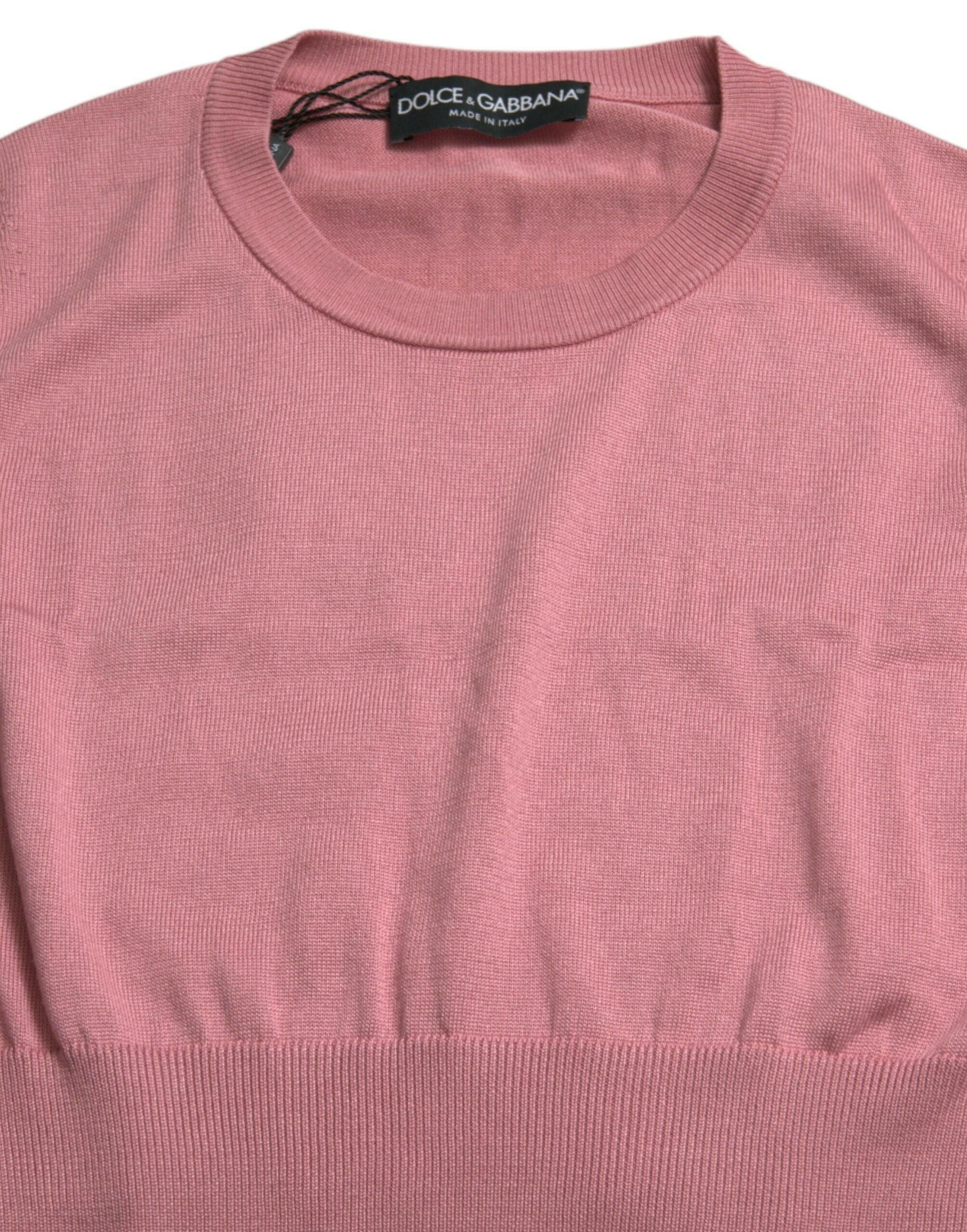 Dolce & Gabbana Pink Crew Neck Cropped Sleeveless Tank Top.