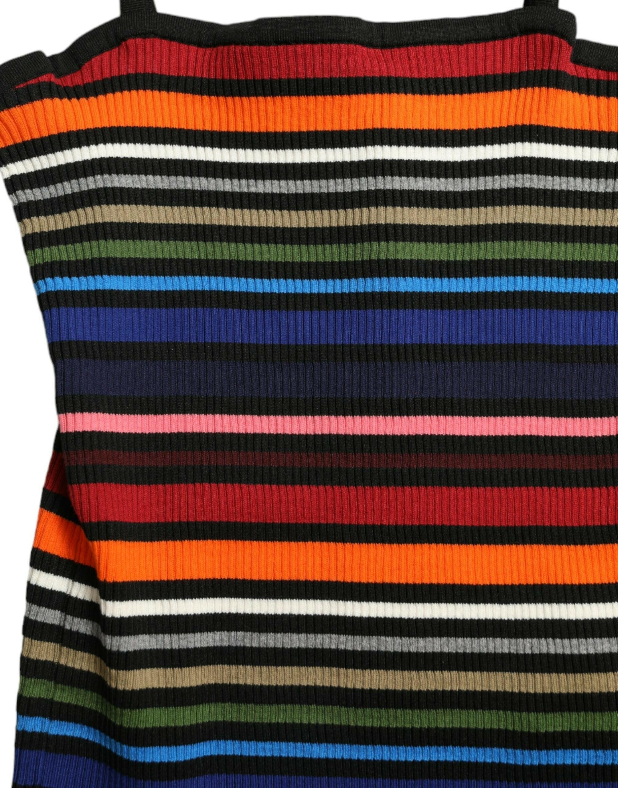 Dolce & Gabbana Multicolor Stripes Spaghetti Strap Tank Top.