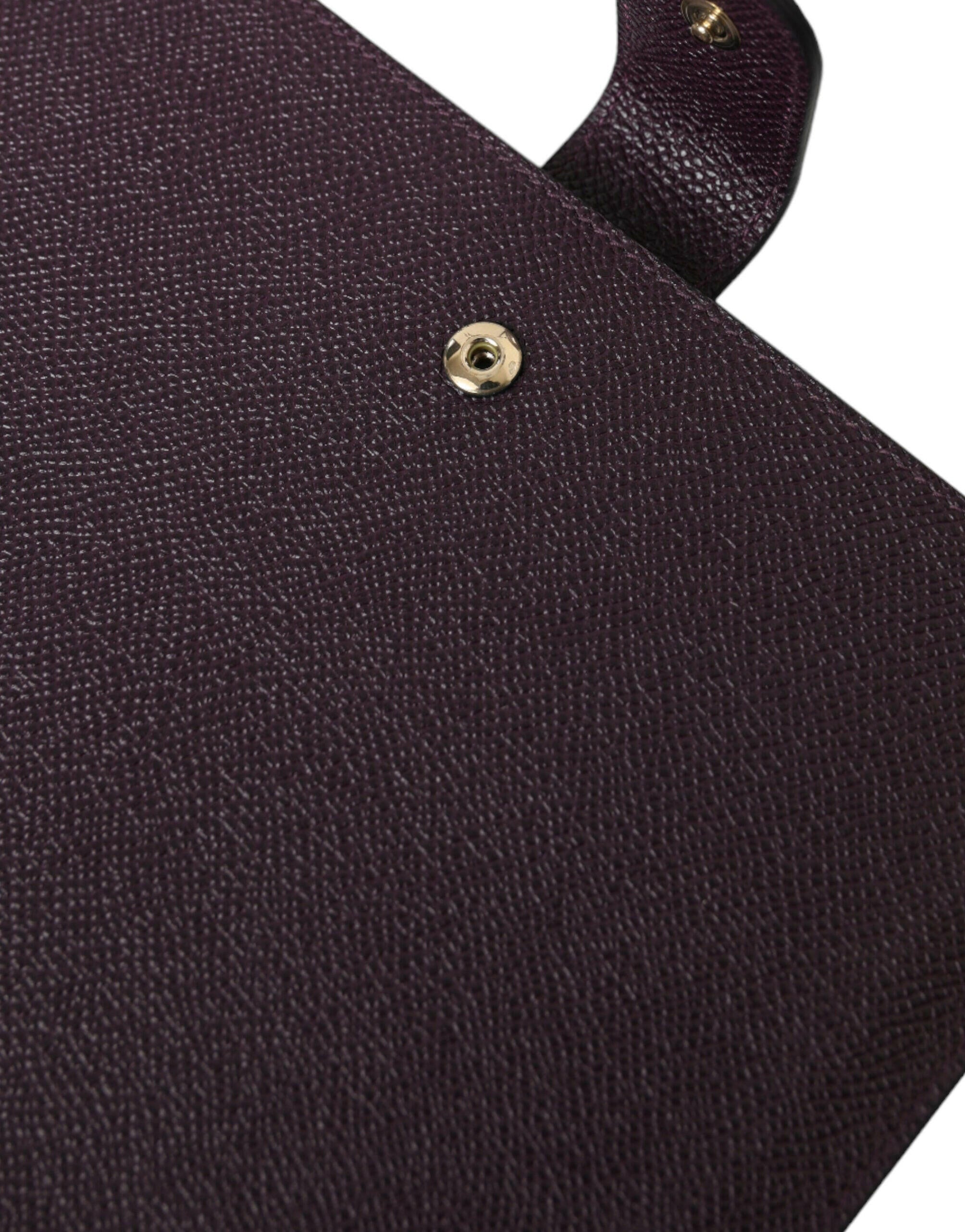 Dolce & Gabbana Dark Brown Leather Logo Plaque Cover Sleeve Tablet Case.
