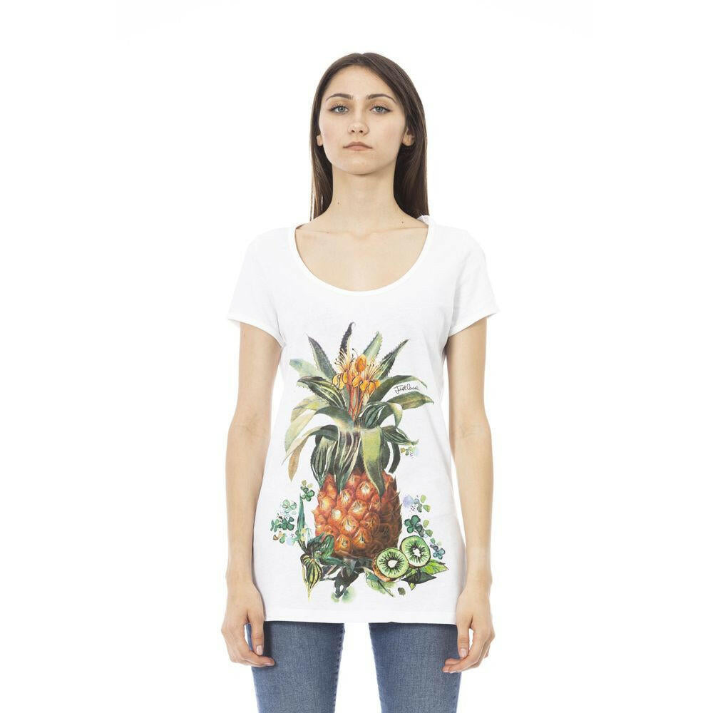 Just Cavalli White Cotton Women T-Shirt.