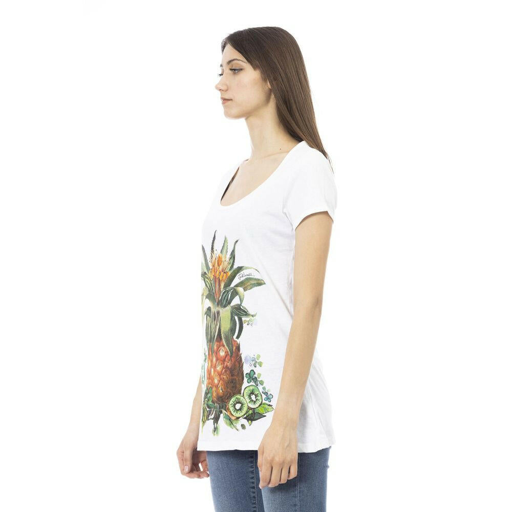 Just Cavalli White Cotton Women T-Shirt.
