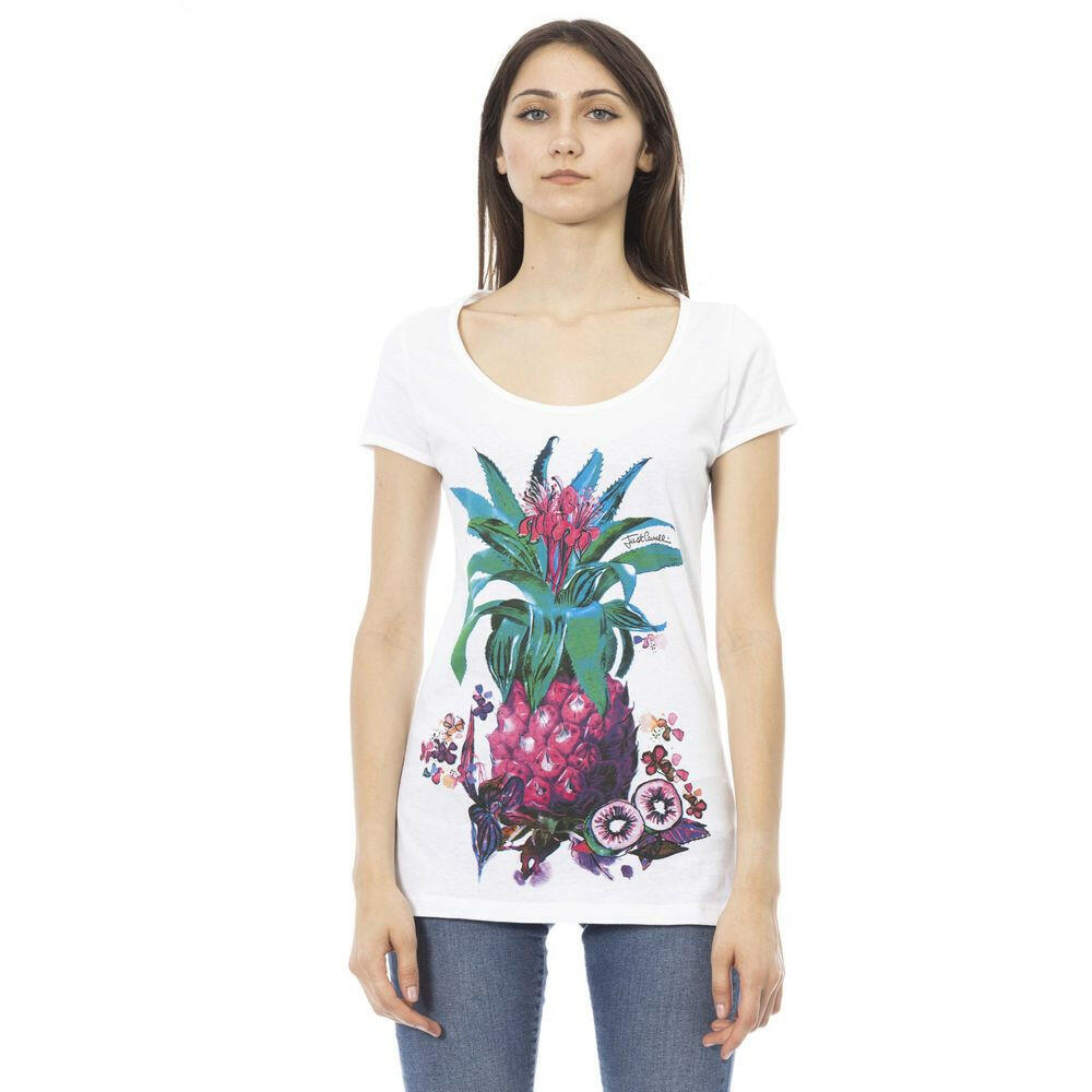 Just Cavalli White Cotton Women T-Shirt.