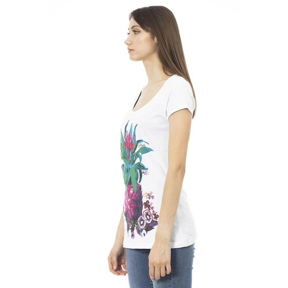 Just Cavalli White Cotton Women T-Shirt.