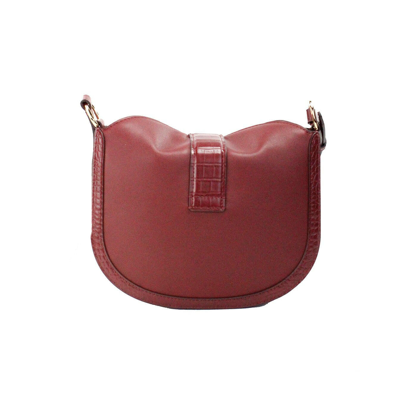 Michael Kors Gabby Small Dark Cherry Leather Foldover Hobo Crossbody Bag.