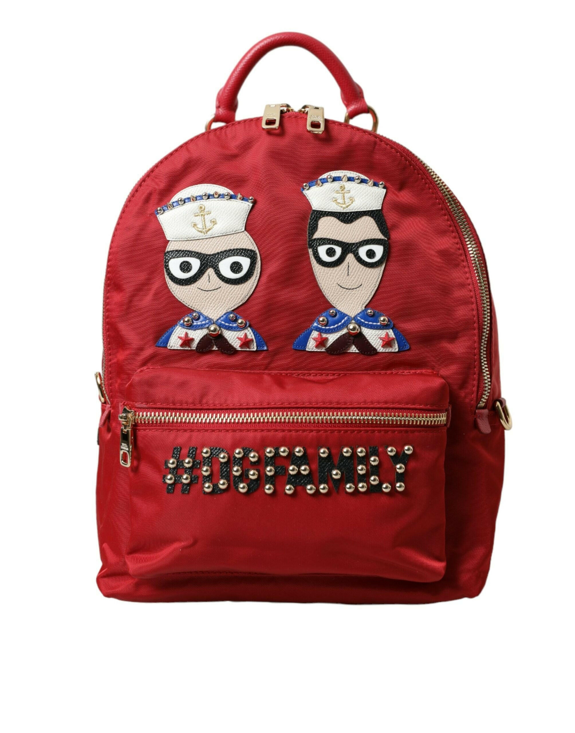 Dolce & Gabbana Red #DGFAMILY Embellished Backpack VULCANO Bag.