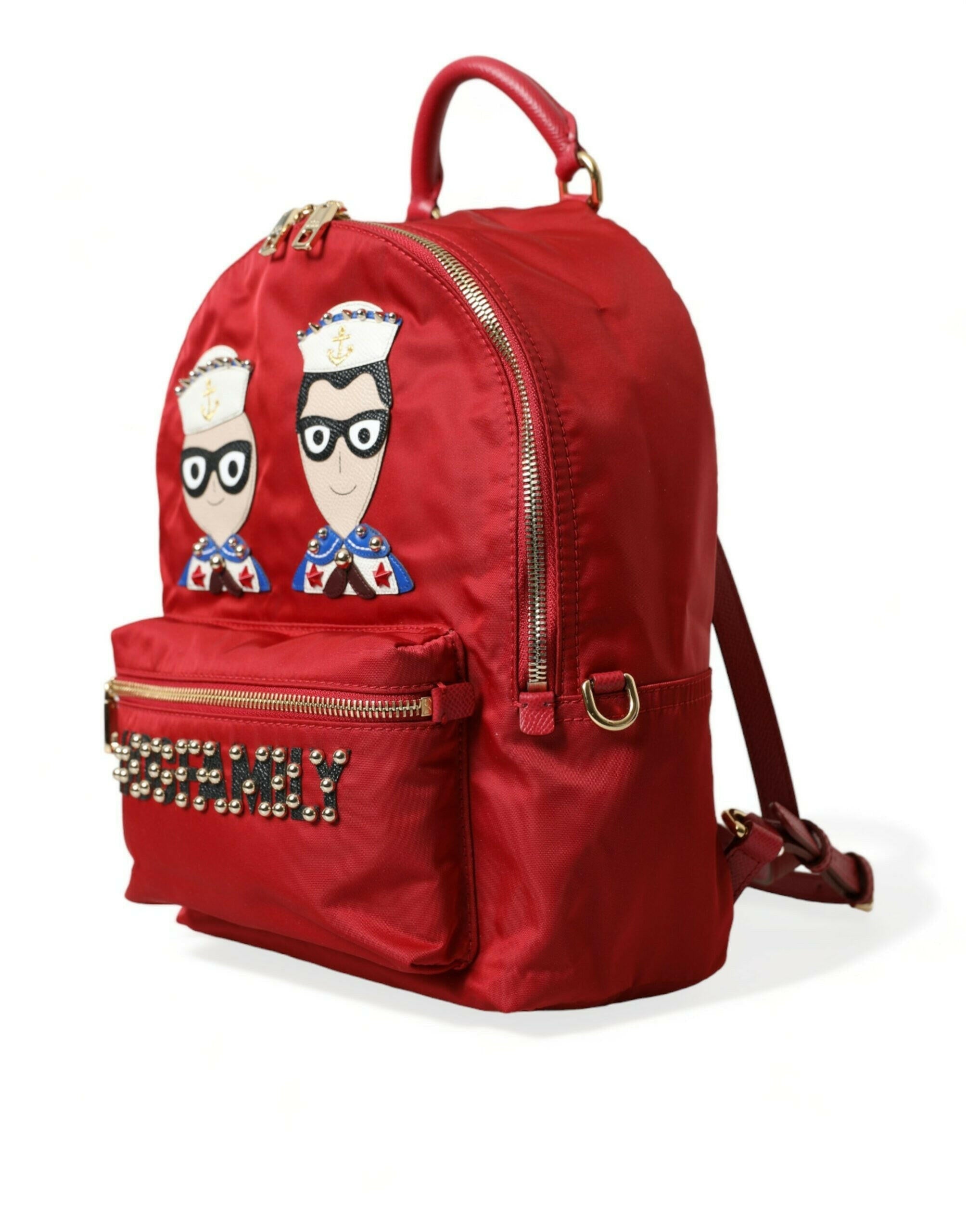 Dolce & Gabbana Red #DGFAMILY Embellished Backpack VULCANO Bag.