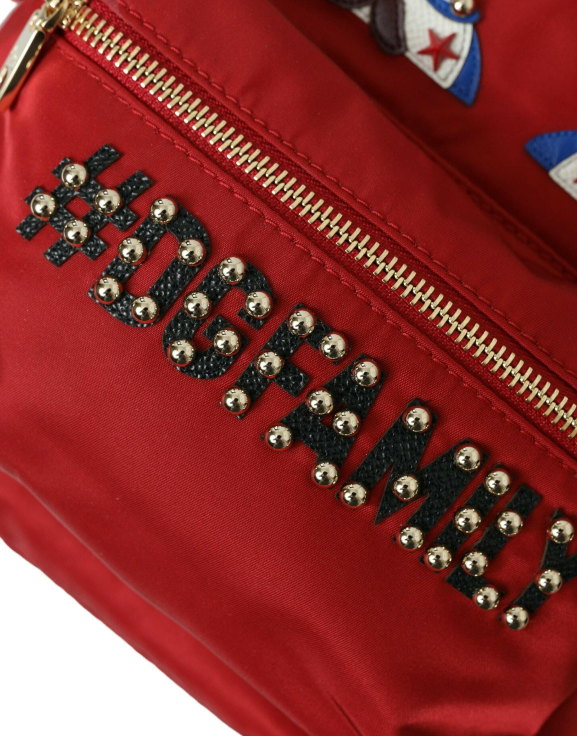Dolce & Gabbana Red #DGFAMILY Embellished Backpack VULCANO Bag.