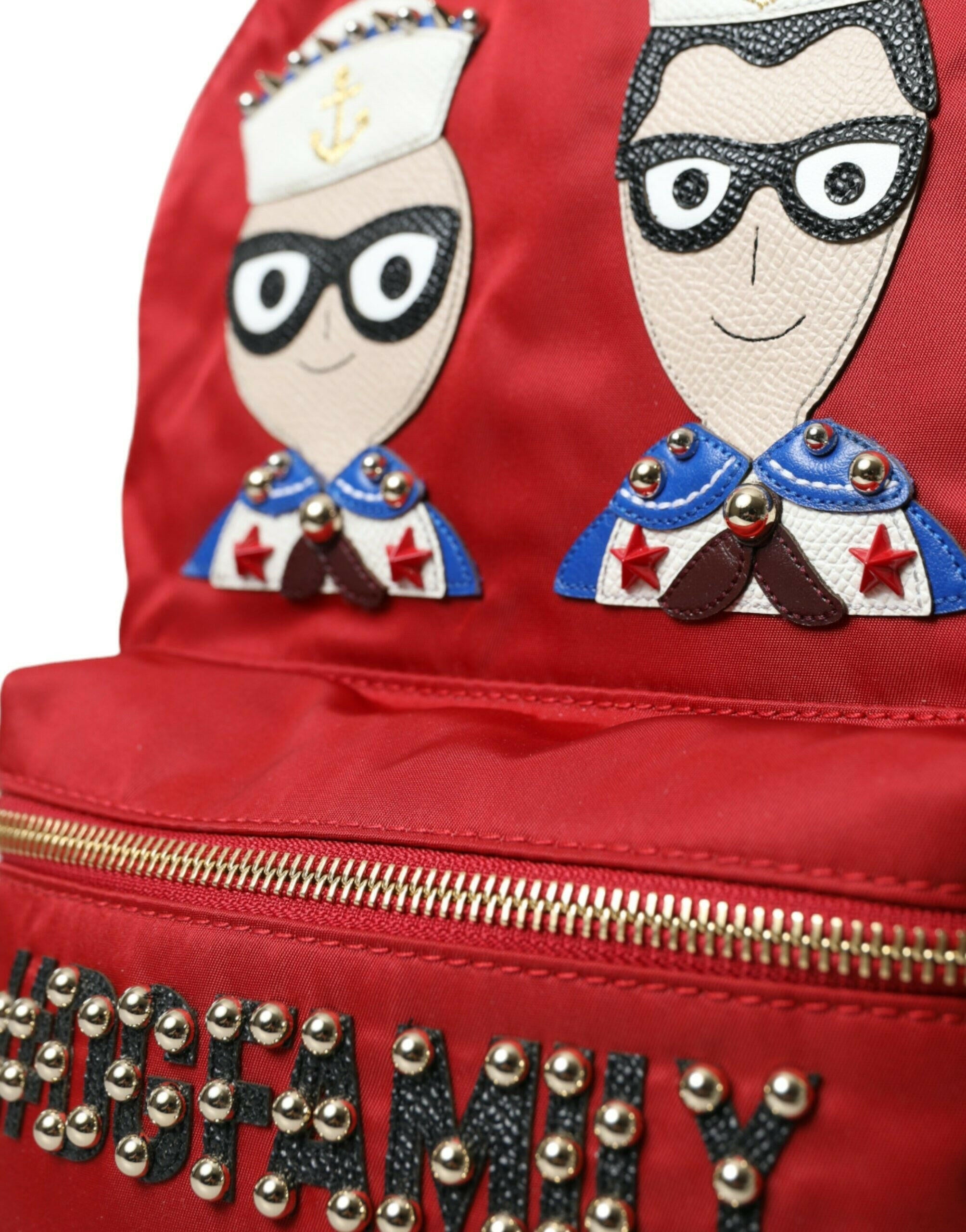 Dolce & Gabbana Red #DGFAMILY Embellished Backpack VULCANO Bag.