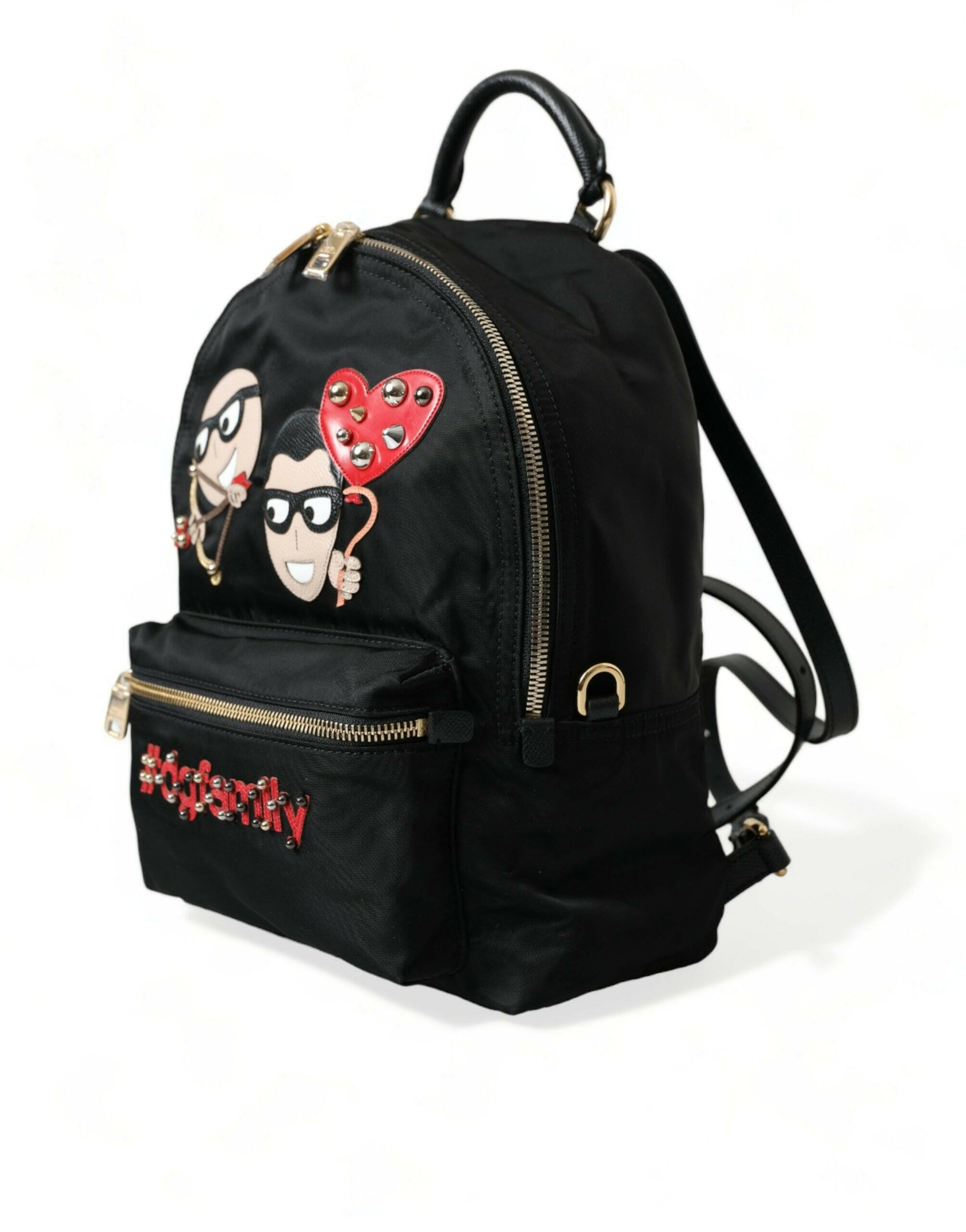 Dolce & Gabbana Black #DGFAMILY Embellished Backpack VULCANO Bag.