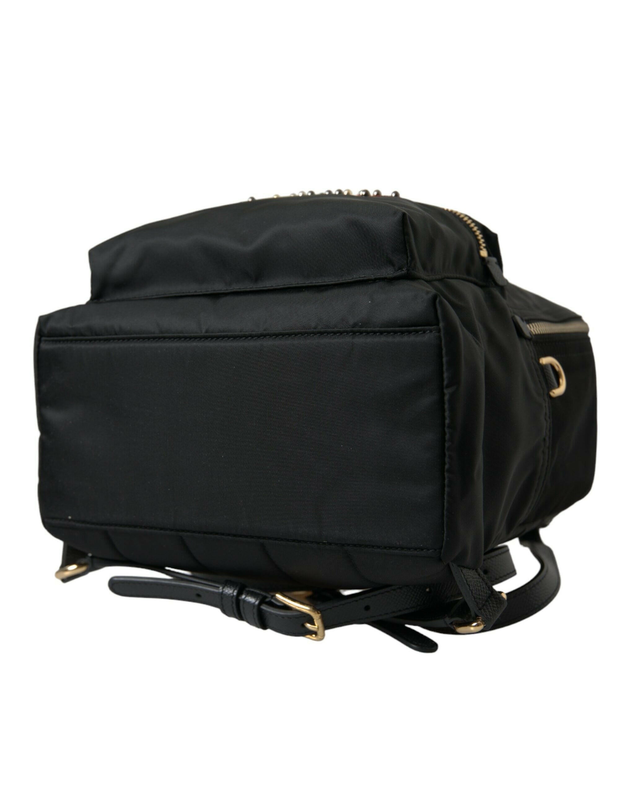 Dolce & Gabbana Black #DGFAMILY Embellished Backpack VULCANO Bag.