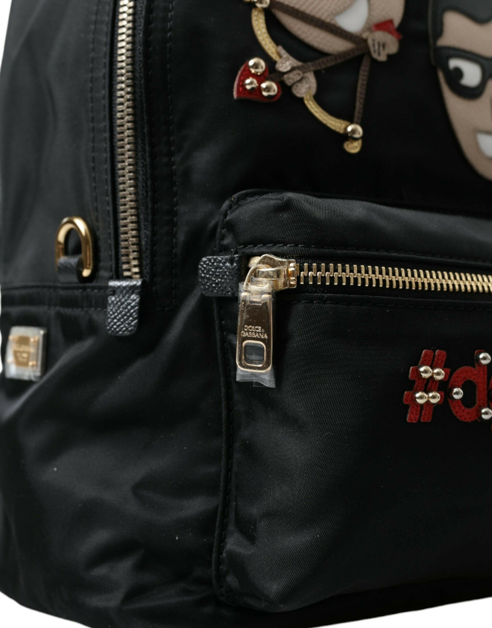 Dolce & Gabbana Black #DGFAMILY Embellished Backpack VULCANO Bag.