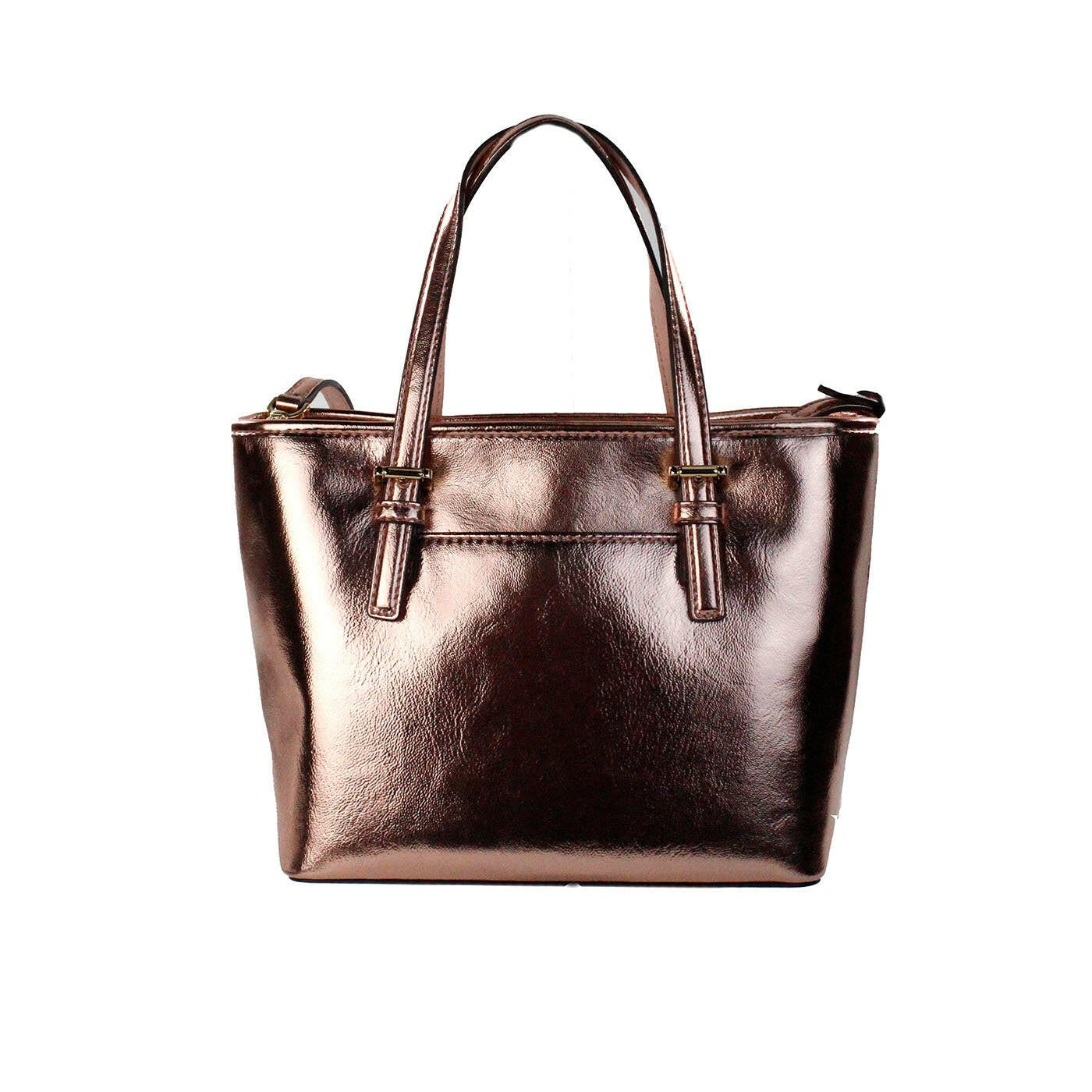 Michael Kors Jet Set Primrose Metallic XS Carryall Top Zip Tote Bag Purse.