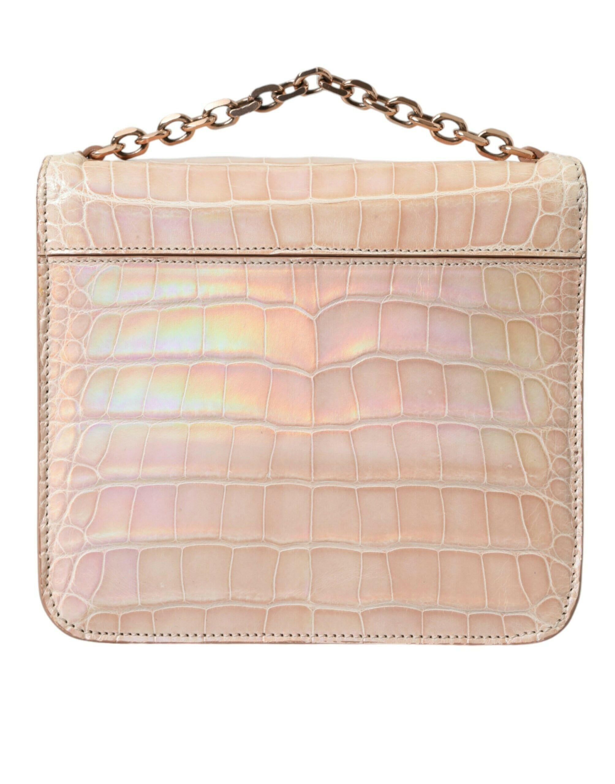 Balenciaga Beige Blue Agate Exotic Leather Gold Chain Purse Bag.