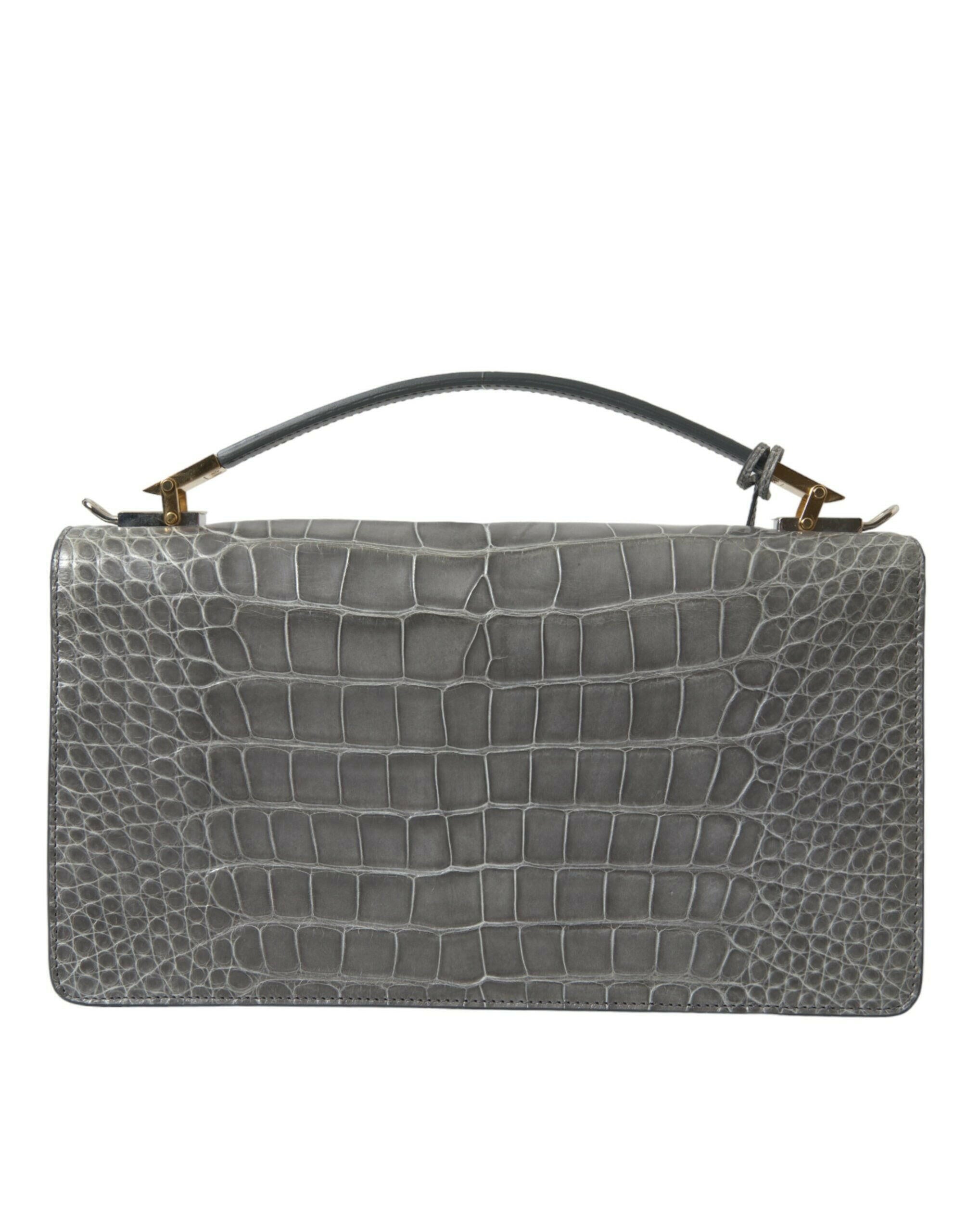 Balenciaga Gray Exotic Leather Medium Shoulder Hand Purse Bag.