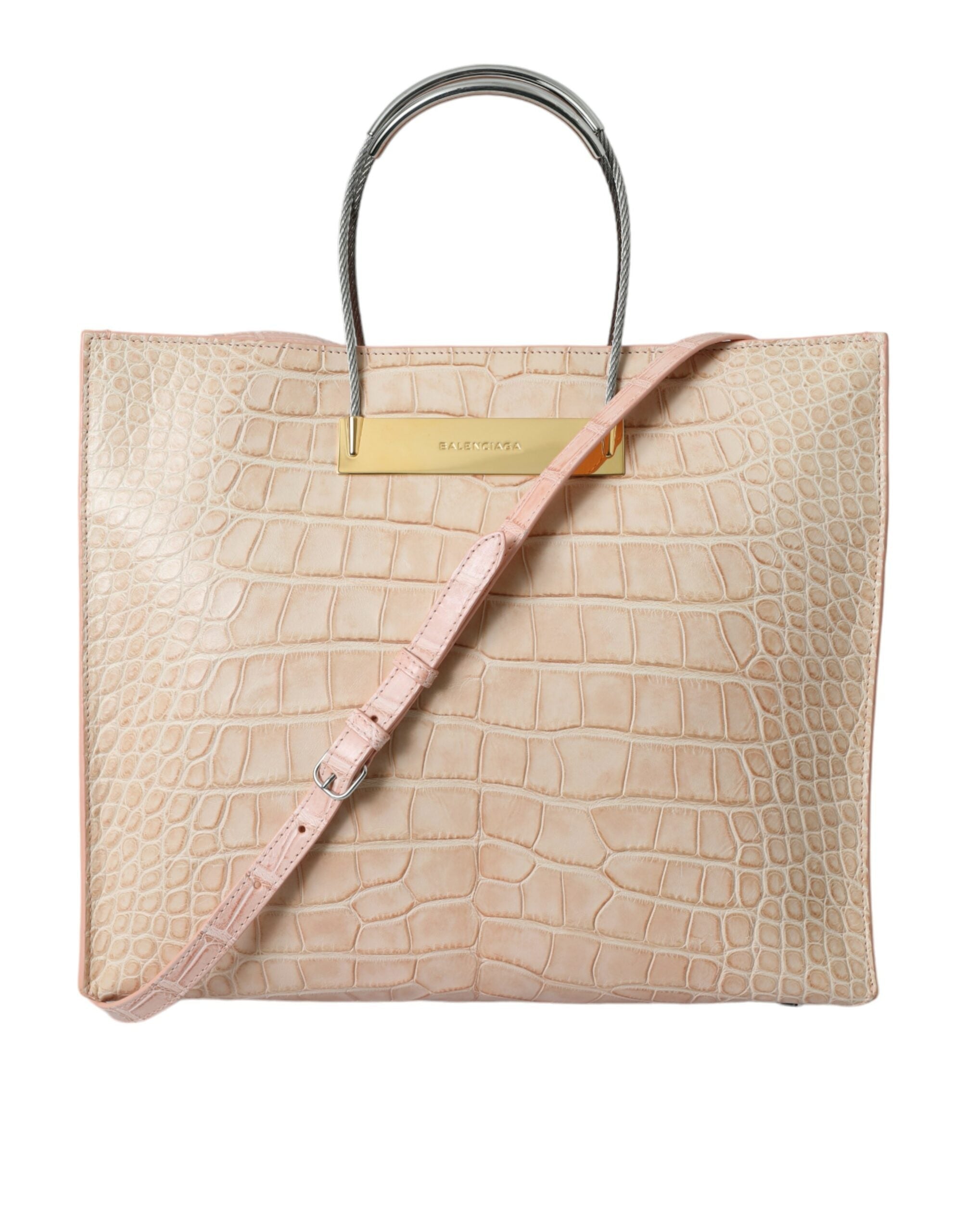 Balenciaga Alligator Leather Chic Pink Tote Bag Balenciaga