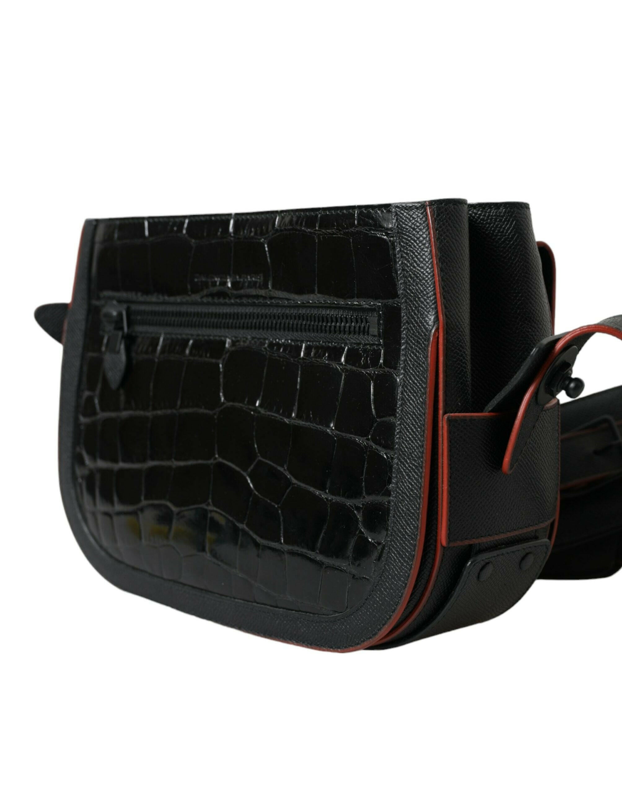 Balenciaga Black Exotic Leather Shoulder Crossbody Camera Bag.